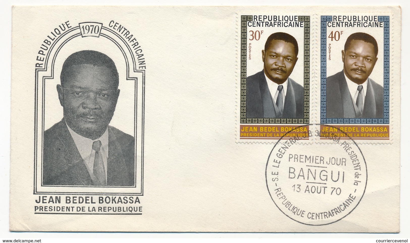 Rep CENTRAFRICAINE - FDC - S.E. Le Général Jean Bedel Bokassa, Président... - BANGUI - 1970 - Central African Republic