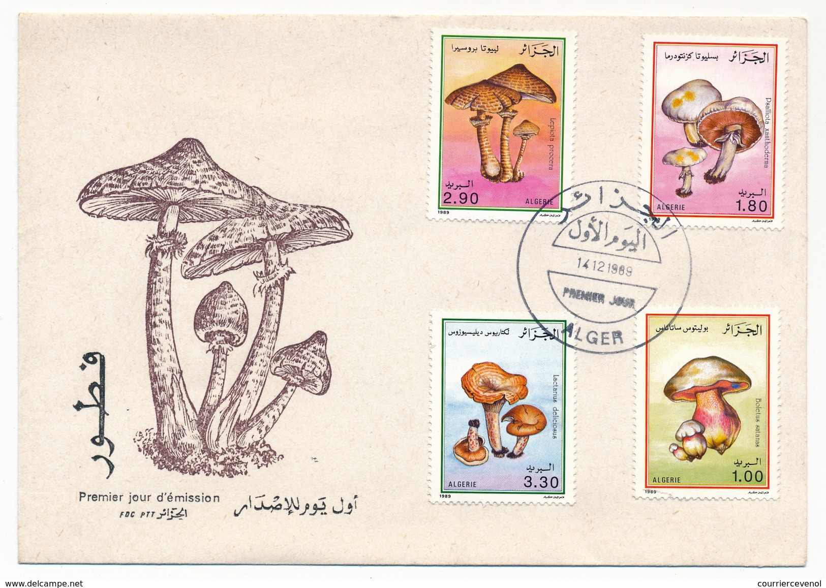 ALGERIE - FDC - Série Champignons - Alger - 1989 - Hongos