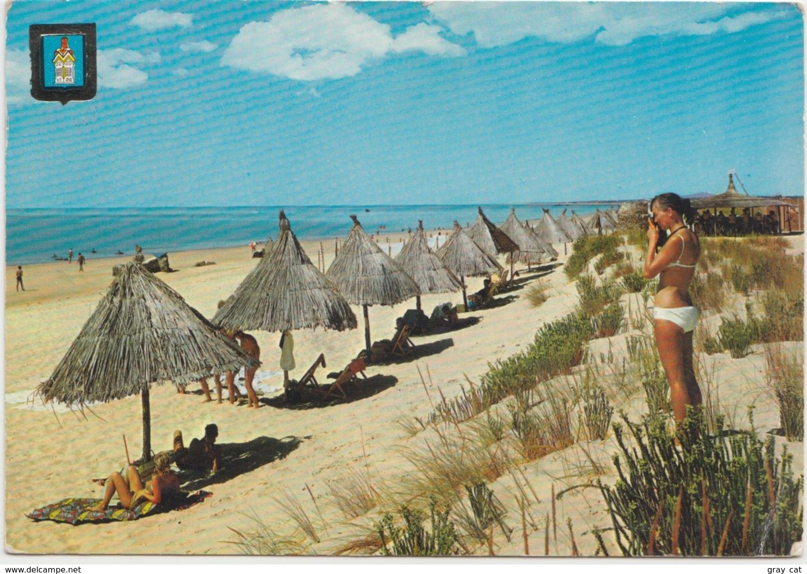 ALGARVE, Portugal, Praia Verde Beach, 1968 Used Postcard [20146] - Faro