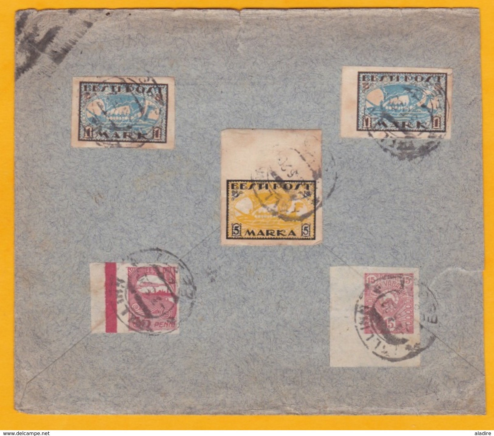 1920 - Enveloppe De Reval, Tallin, Estonie Vers Vienne, Autriche - Affrt Multicolore Timbres Non Dentelés - Estonie