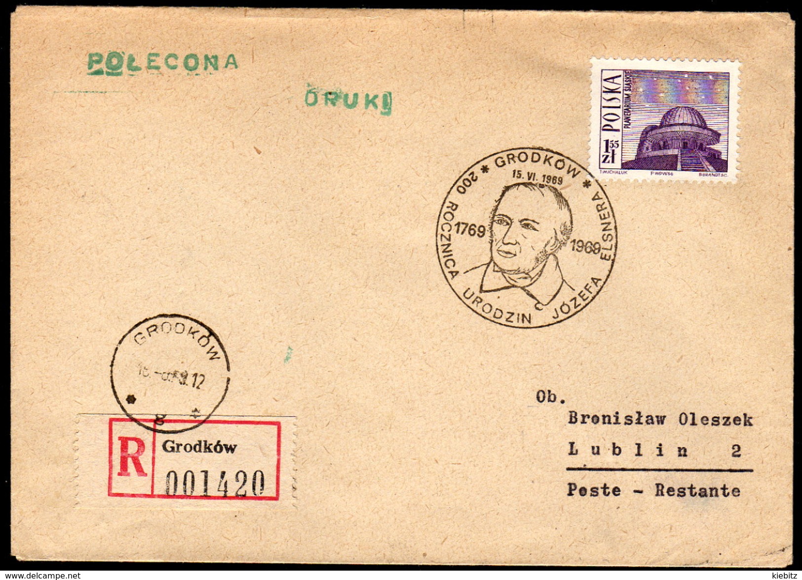 POLEN 1966 - Schlesisches Planetarium In Kattowitz - Sonderstempel,  Reko Brief - Astronomy