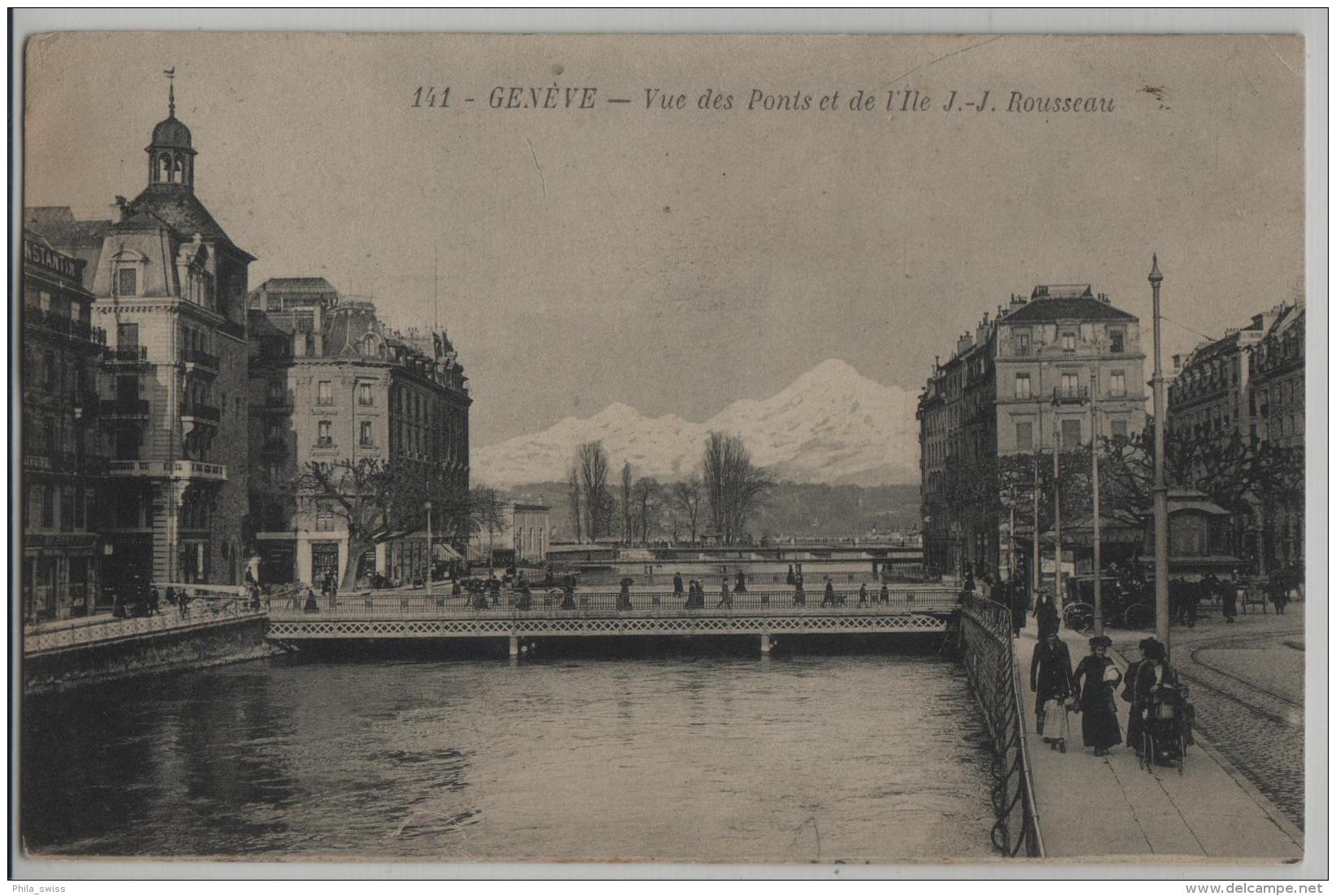 Geneve - Vue Des Ponts De L'Ile J.-J. Rousseau - Animee - Genève