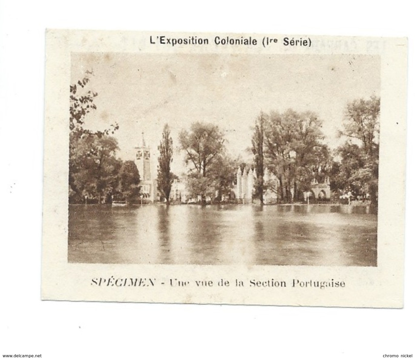 Chromo Exposition Coloniale 1931 Portugal Section Portugaise Pub: Vache Qui Rit Spécimen Bien 76 X 58 Mm - Sonstige & Ohne Zuordnung