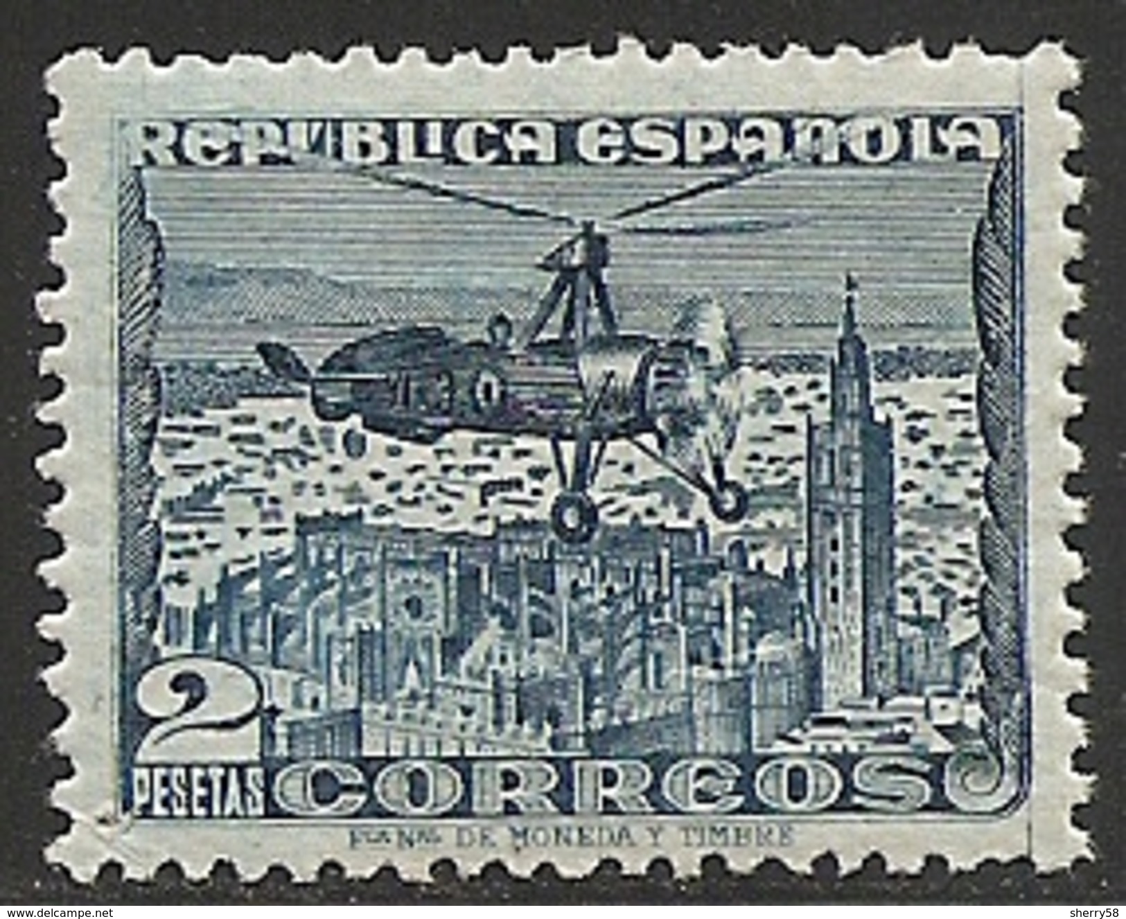 1938-ED. 769 -REPÚBLICA ESPAÑOLA - AUTOGIRO DE JUA DE LA CIERVA -DENT. 11 1-2 - NUEVO SIN FIJASELLOS - - Neufs