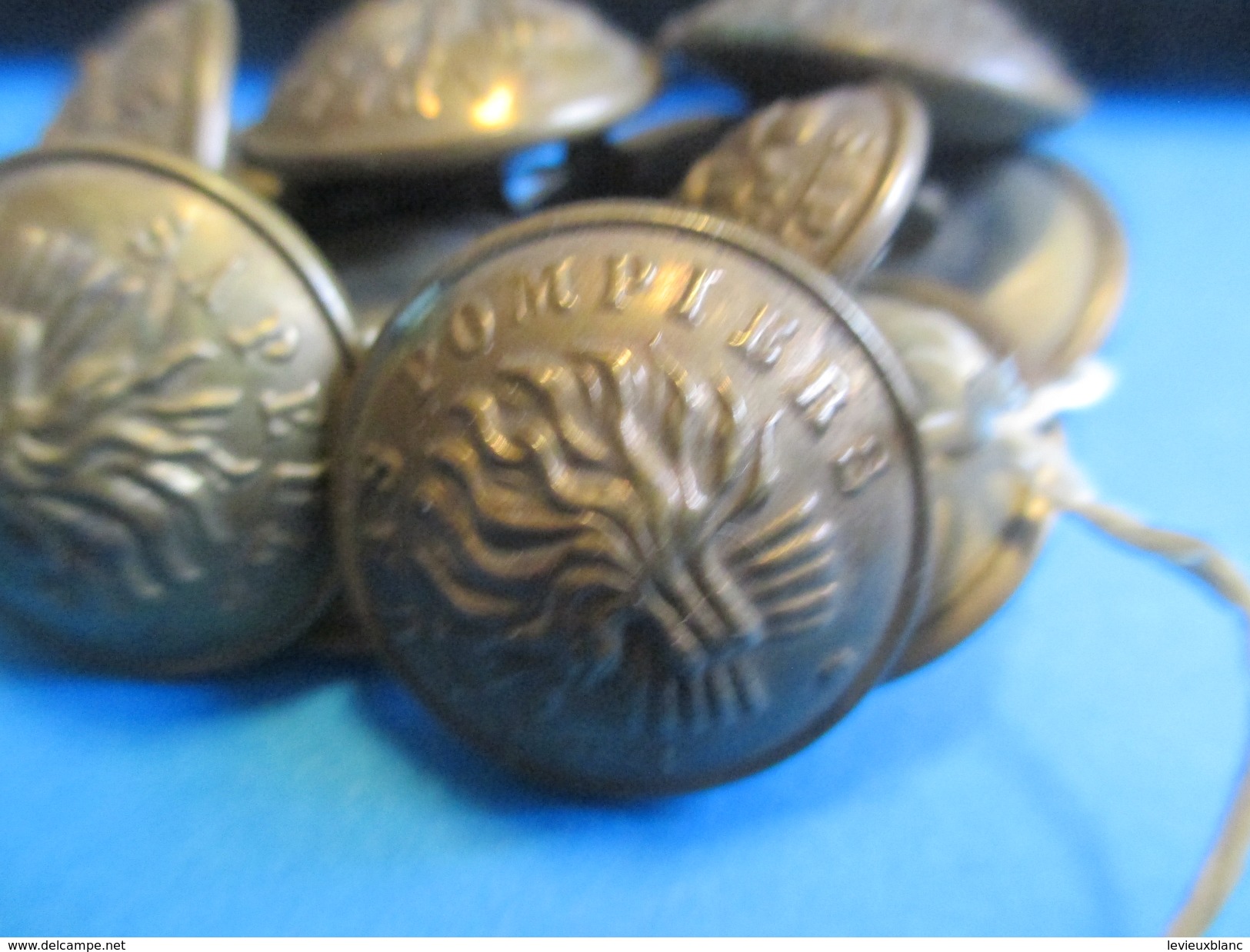 11  Boutons Anciens à Motif Feu Brûlant/ Sapeurs Pompiers/Bronze /Fabricant ?s/Fin XIXème Siècle       BOUT60 - Buttons