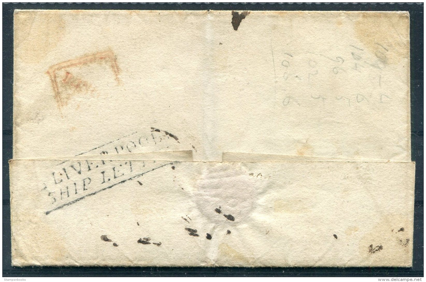 1821 GB Liverpool Ship Letter Cover - Belfast, Ireland - ...-1840 Prephilately