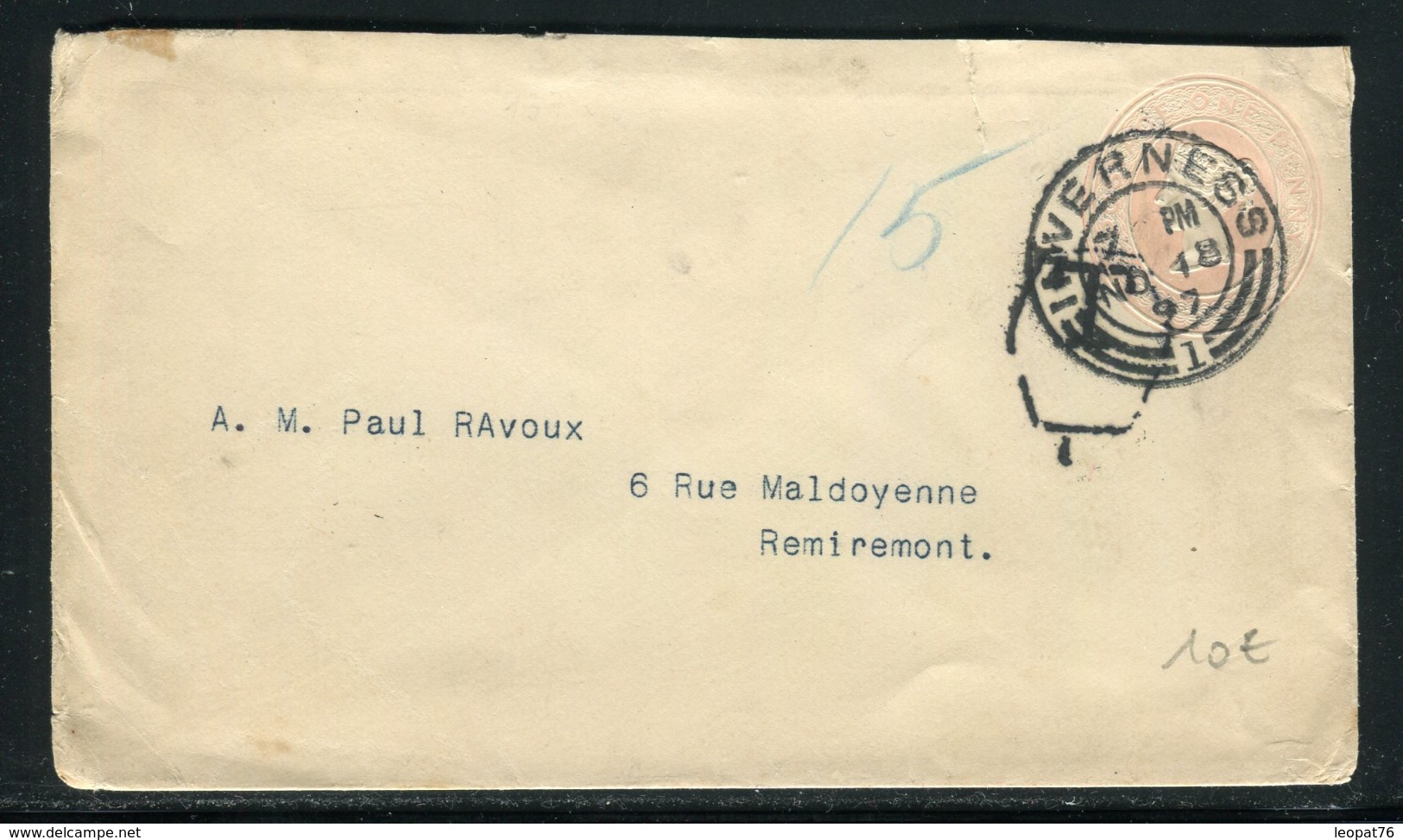 Grande Bretagne - Entier Postal ( Petite Déchirure En Haut ) De Inverness Pour La France En 1897 - Ref  J 75 - Entiers Postaux