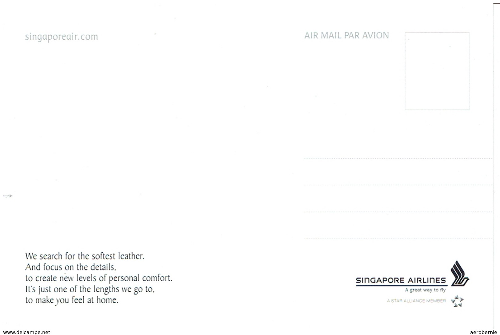 Werbekarte SINGAPORE AIRLINES / Leather (Airline Issue) - Sonstige & Ohne Zuordnung