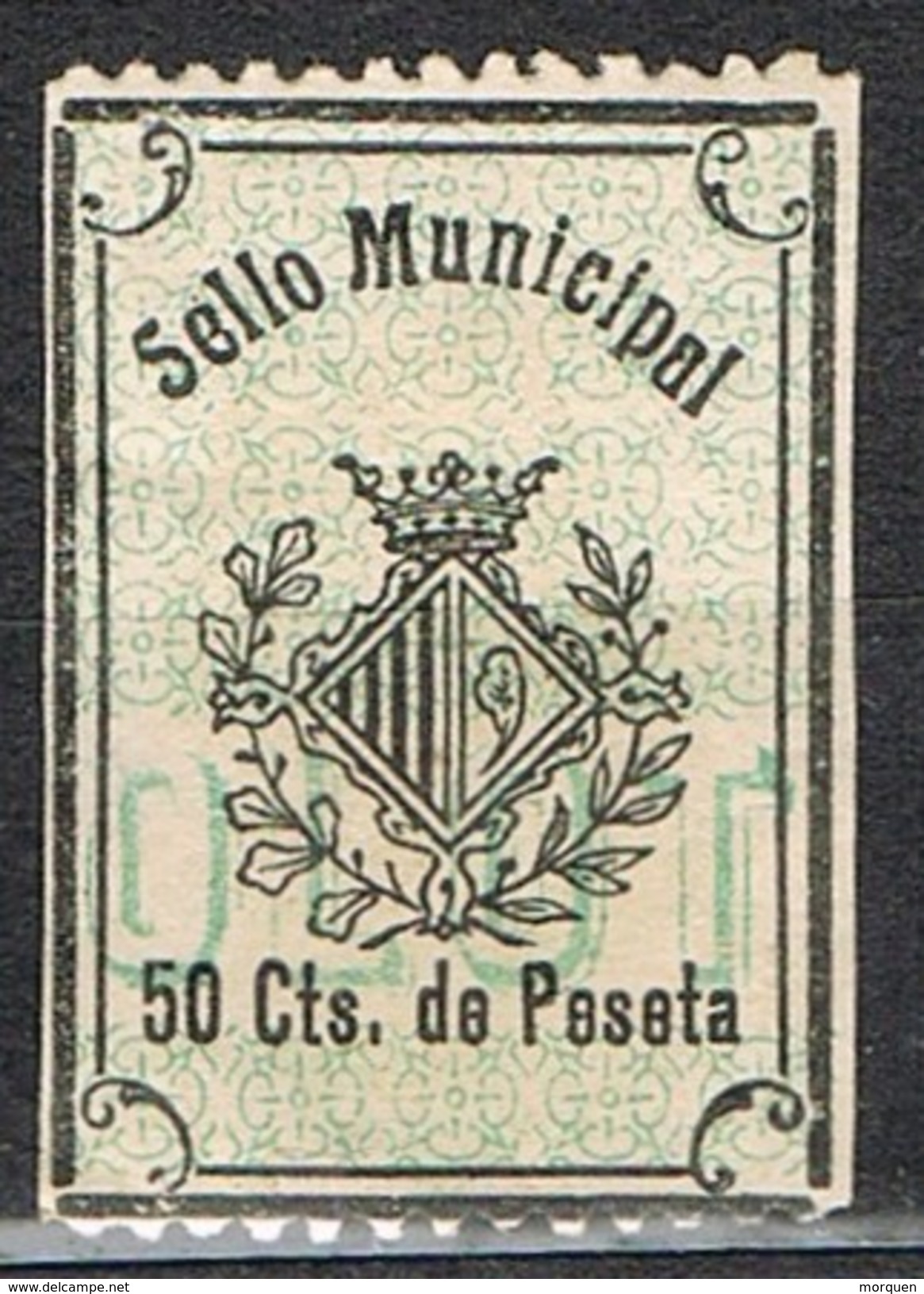 Sello Municipal OLOT (gerona), 50 Cts, Fiscal Local * - Revenue Stamps