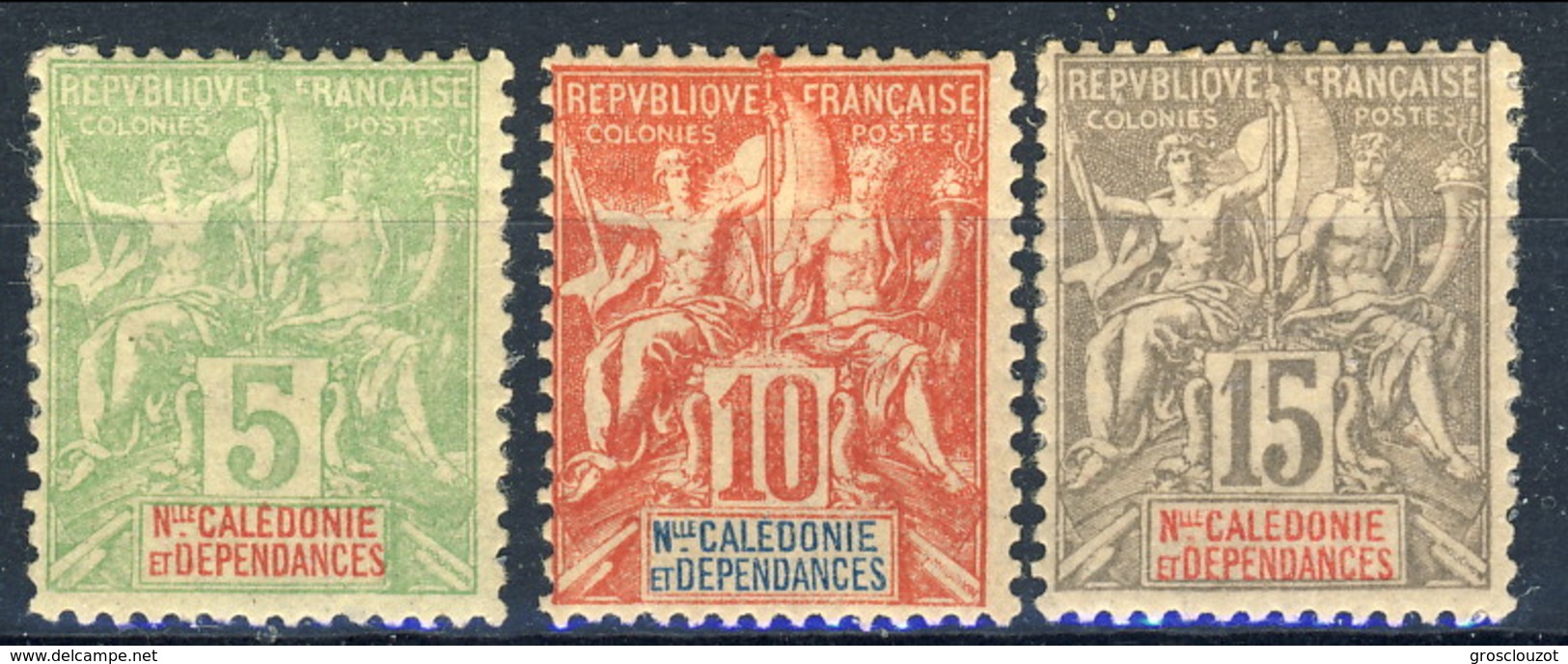 Nouvelle Caledonie 1900-04 N-59-61 MH Cat. &euro; 37 - Nuovi