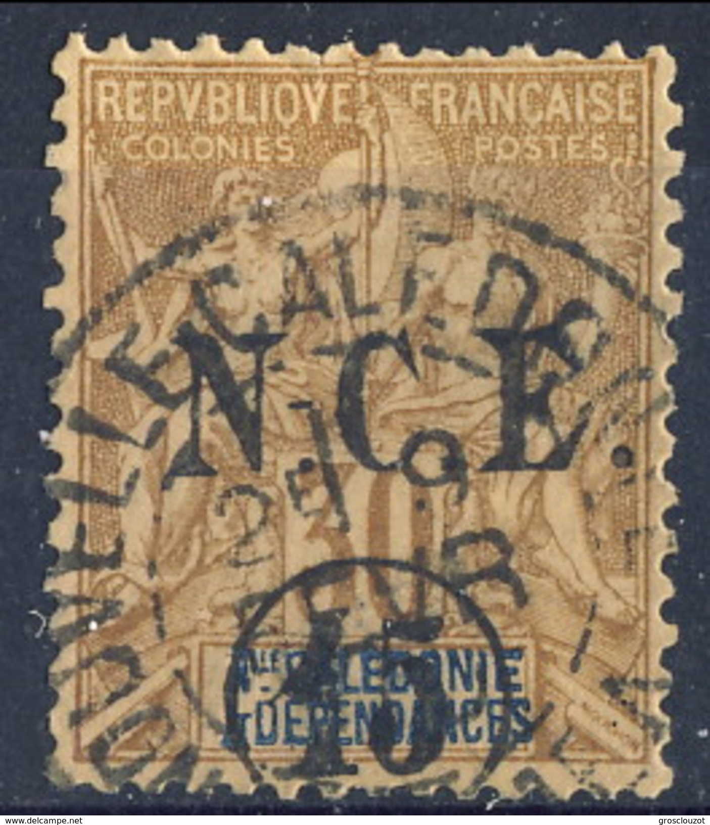 Nouvelle Caledonie 1900-01  N. 56 C. 15 Su C. 30 Bruno Usato Cat. &euro; 6 - Usati