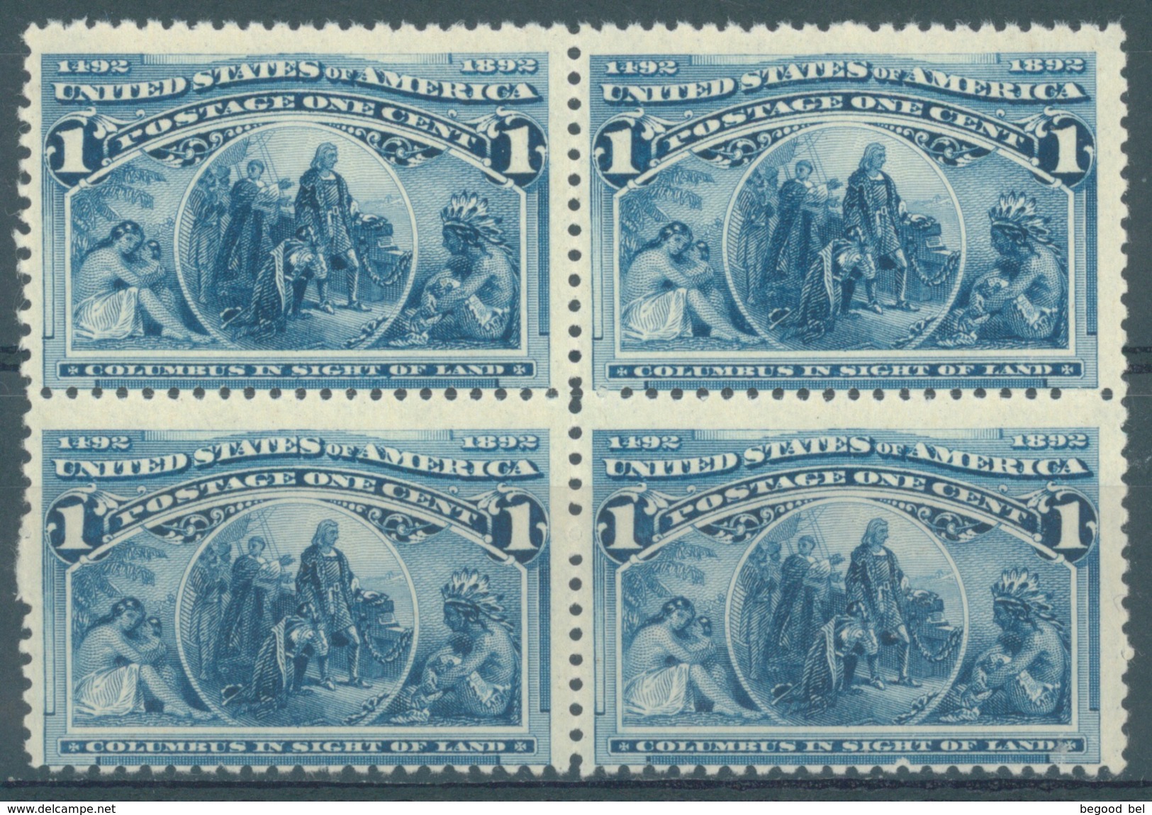 USA - 1893 - MNH/** LUXE - COLOMBUS -  Yv 81 Mi 73 Sc 230 - Lot 15517 - BLOC OF 4 - Nuevos