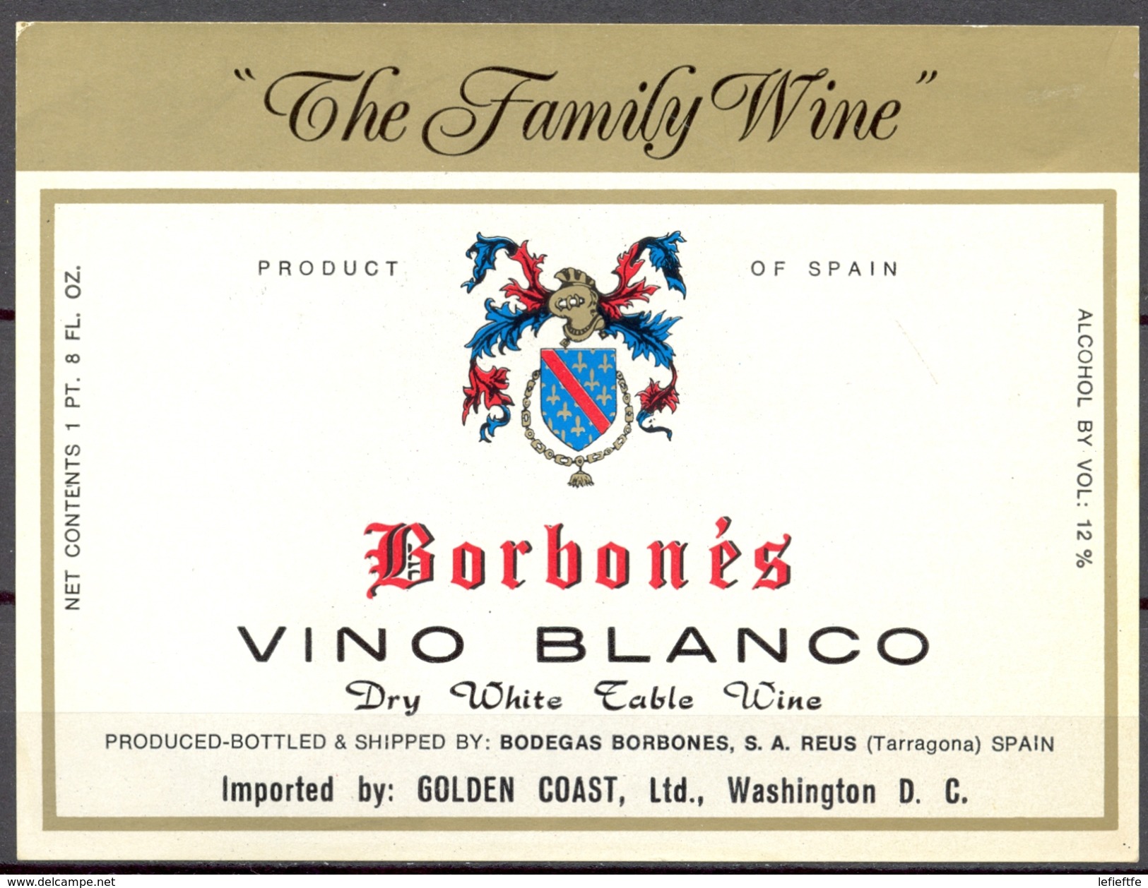 895 - Espagne - Vino Blanco - Borbonés - Dry White Table Wine - Bodegas Borbones S.A. Reus - Blancs
