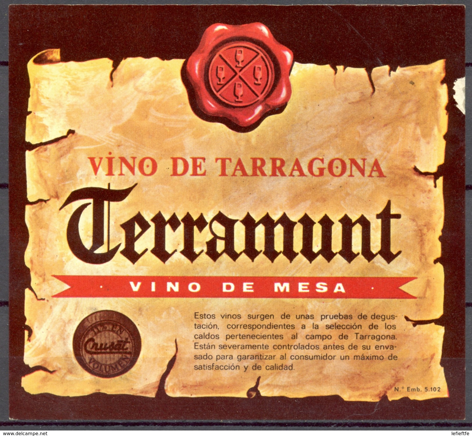 348 - Vino De Tarragona - TERRAMUNT - Vino De Mesa - Vino Tinto