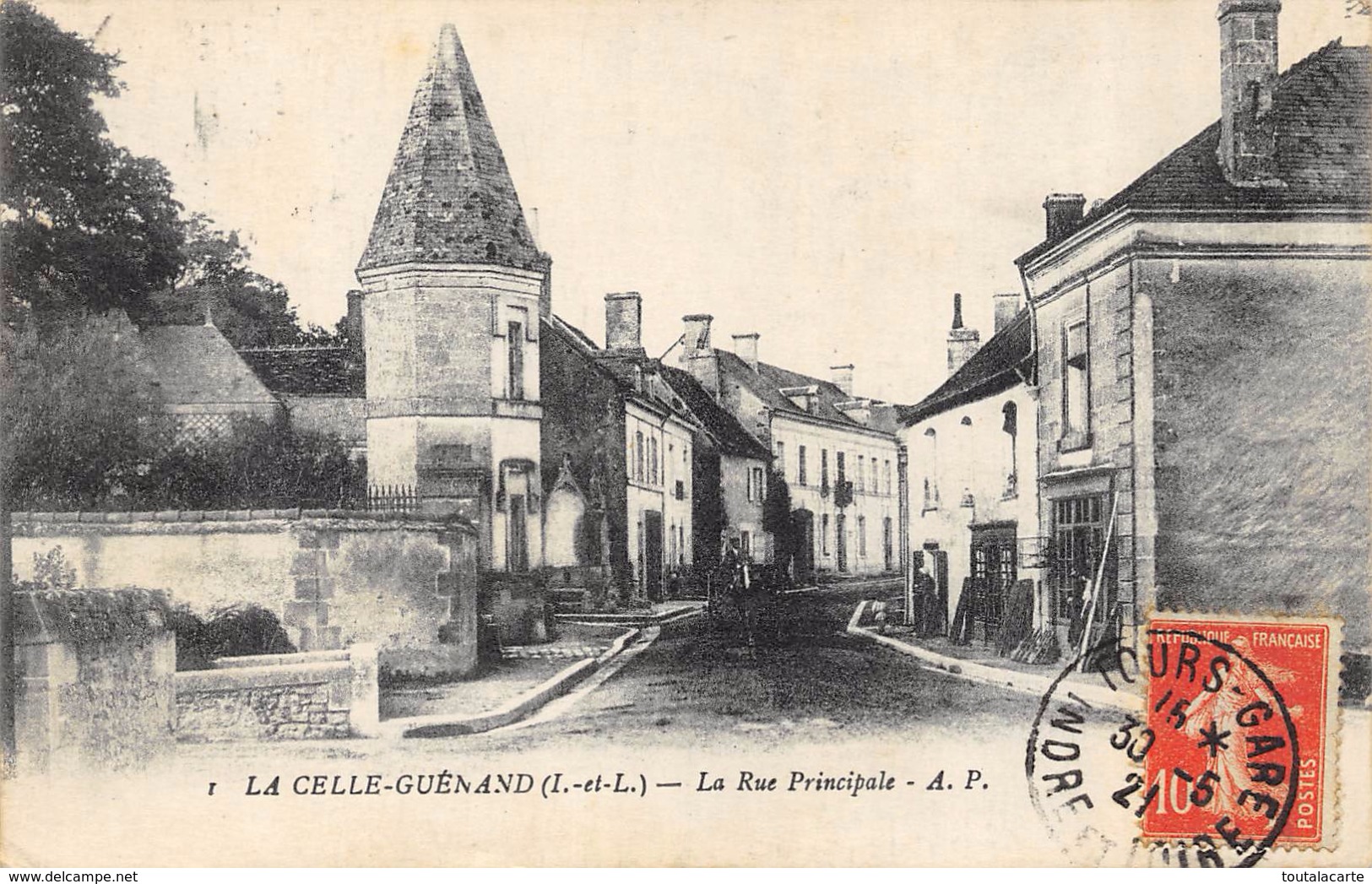 CPA 37 LA CELLE GUENAND LA RUE PRINCIPALE 1921 - Autres & Non Classés