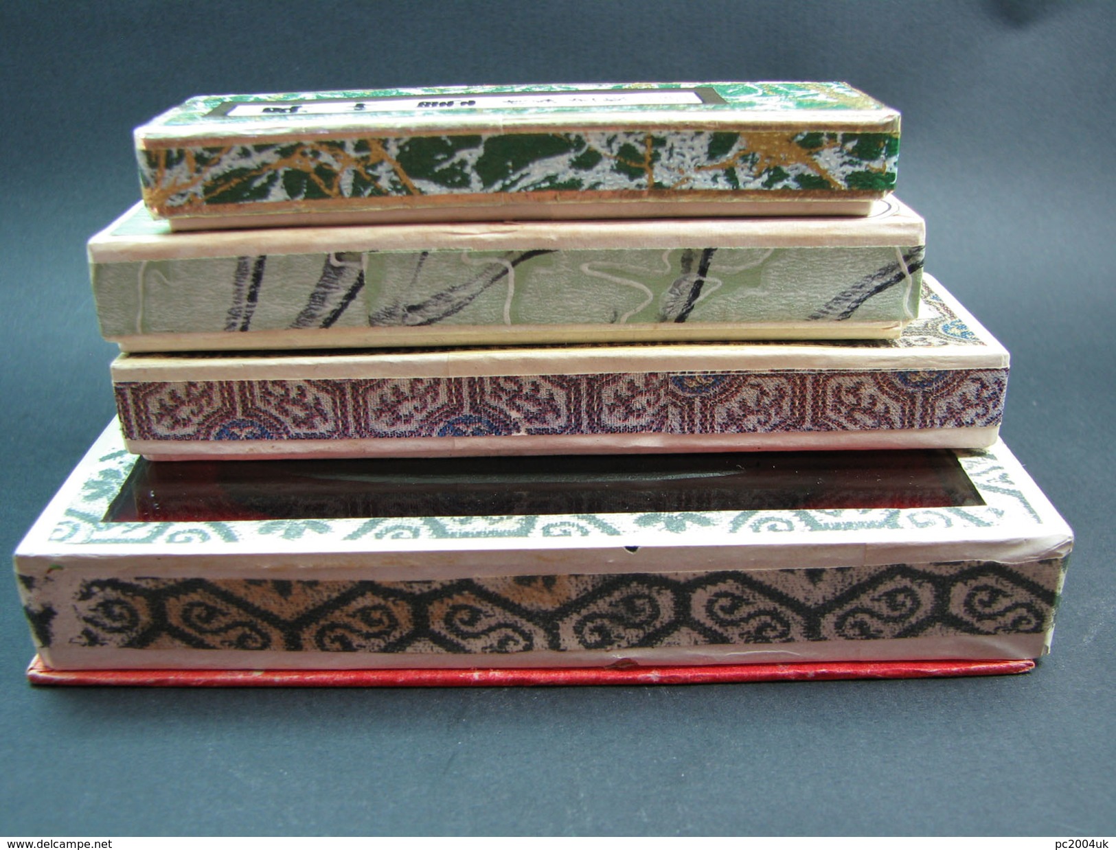 FREE SHIPPING. Four boxed and decorated vintage ink sticks - China/Japan - Circa 1960's.  FREE SHIPPING.