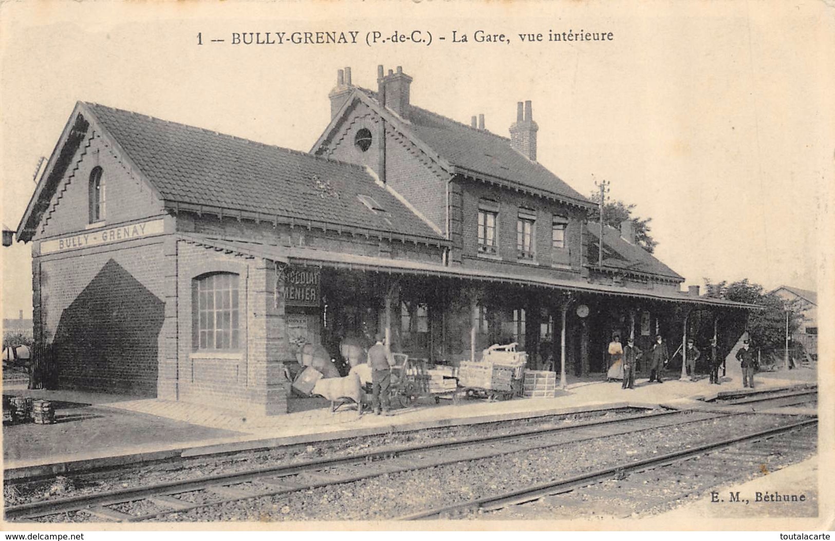 CPA 62 BULLY GRENAY LA GARE VUE INTERIEURE - Autres & Non Classés