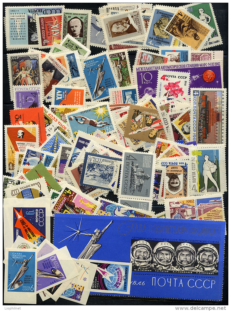 URSS SU 1962, ANNEE COMPLETE, COMPLETE YEAR SET, STAMPS , TIMBRES, NEUFS** MINT** . Sans BF Yvert 31 Et 2601a Cosmonaute - Años Completos