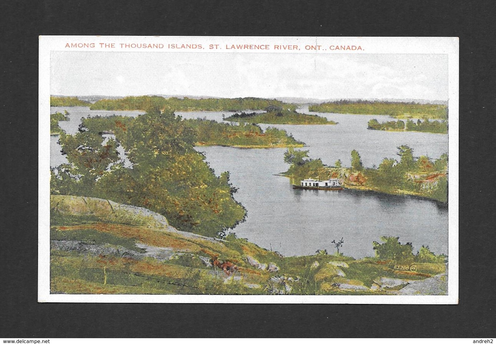 THOUSAND ISLANDS - ONTARIO - AMONG THE THOUSAND ISLANDS, ST LAWRENCE RIVER - NICE STAMP - BY VALENTINE BLACK - Thousand Islands