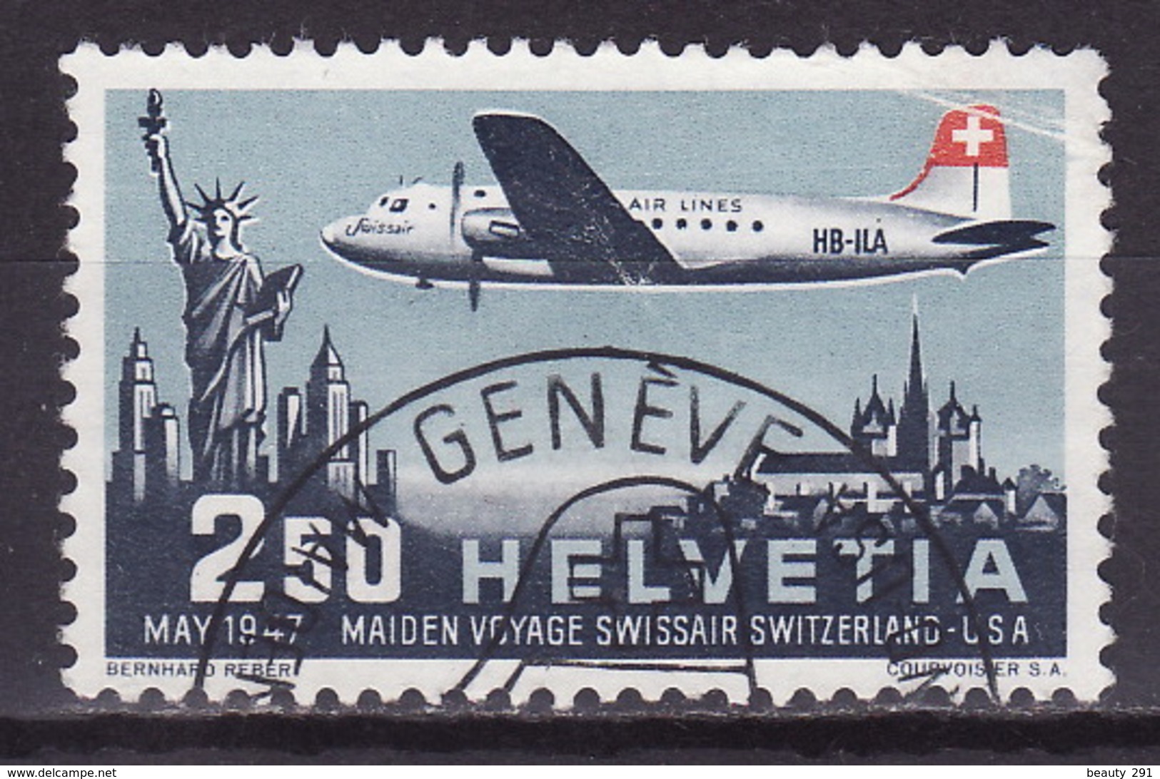 SWITZERLAND 1947  AIRMAIL Mi 479 USED - Oblitérés