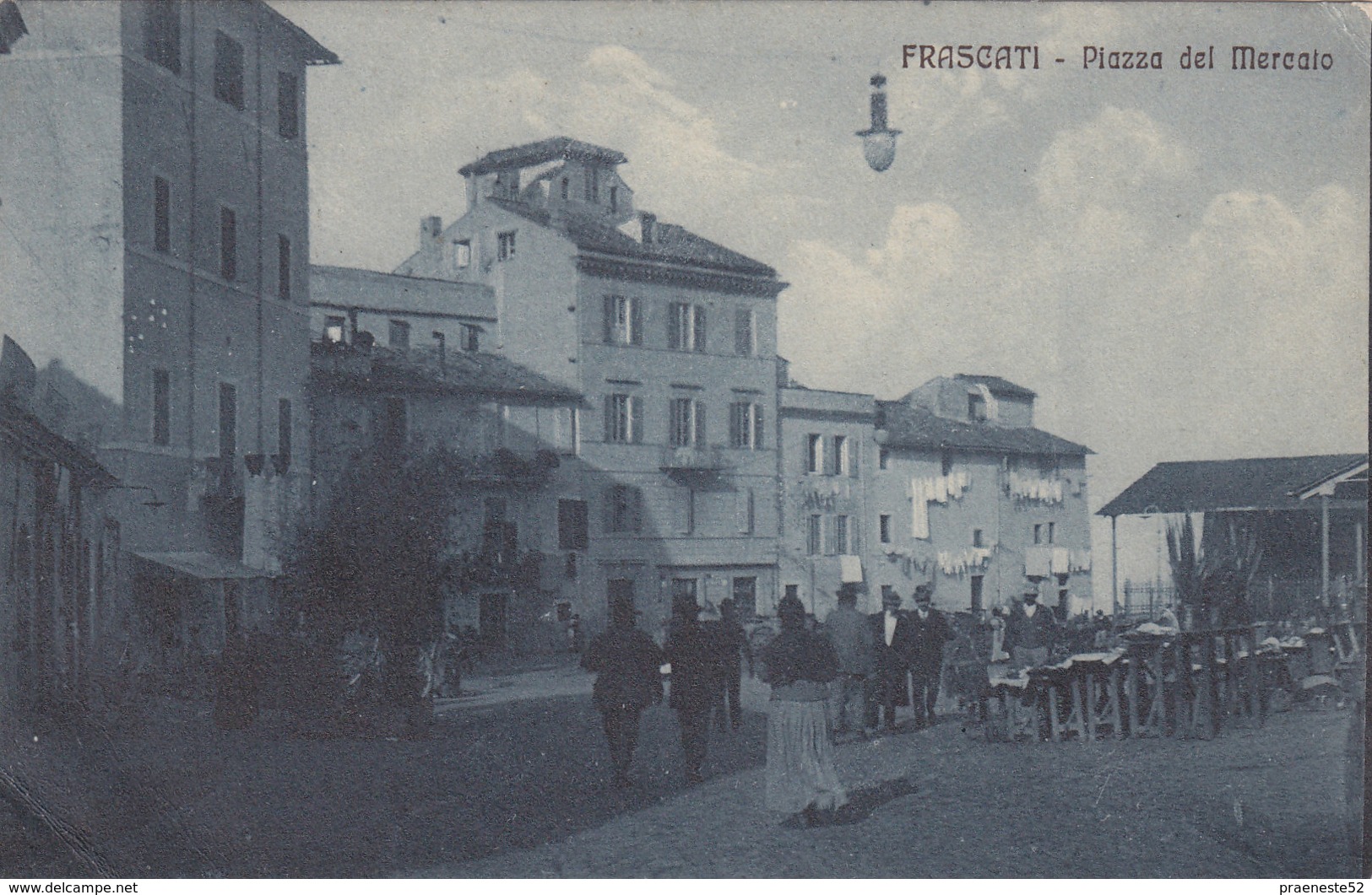 Frascati-roma-piazza Del Mercato-animata-viagg.1915 -di 104 Anni - Altri & Non Classificati