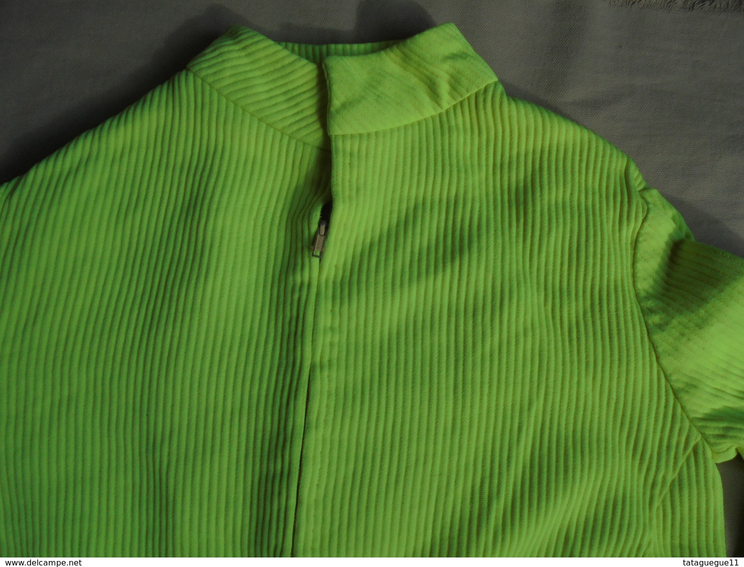 Vintage - Robe Fillette Vert Fluo Années 70 - 1940-1970