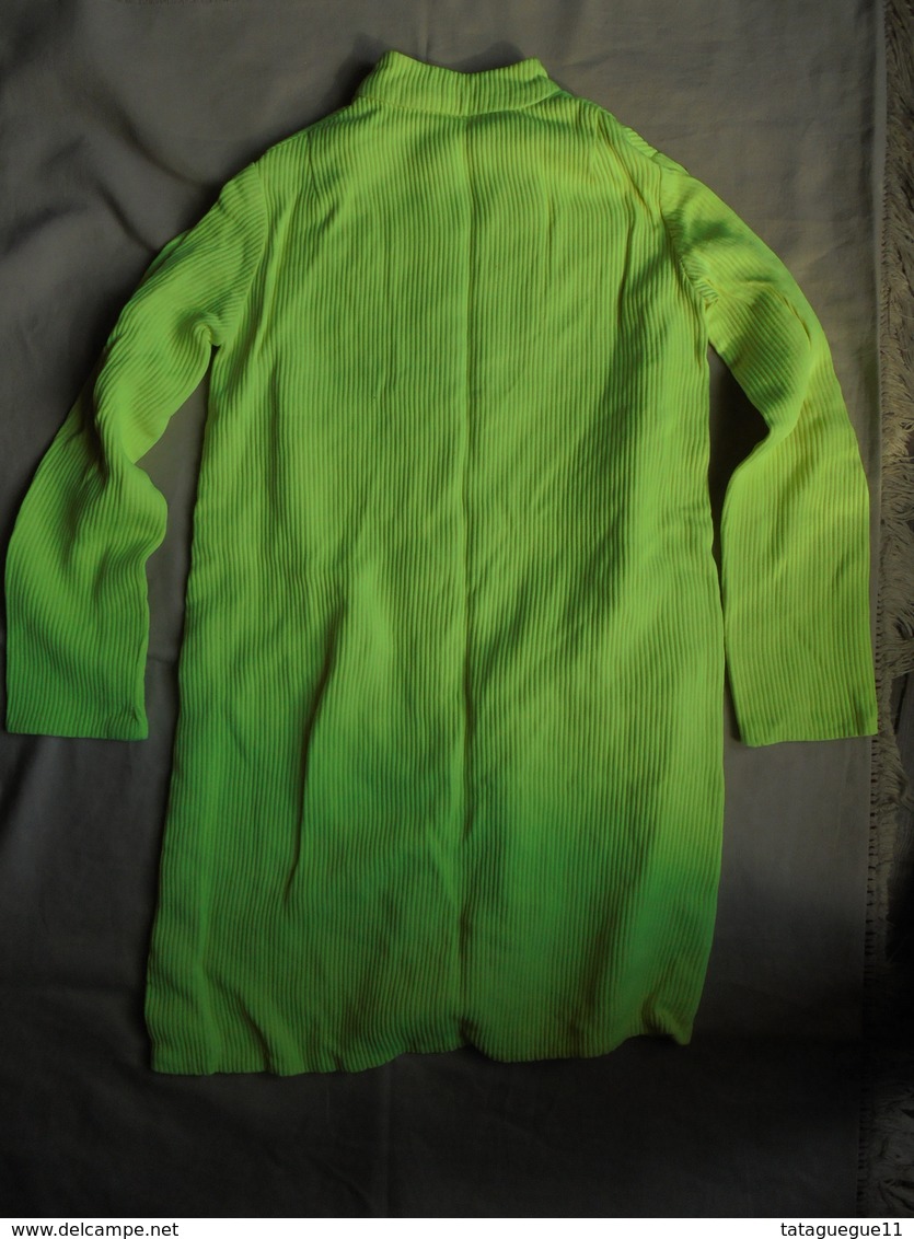 Vintage - Robe fillette vert fluo Années 70