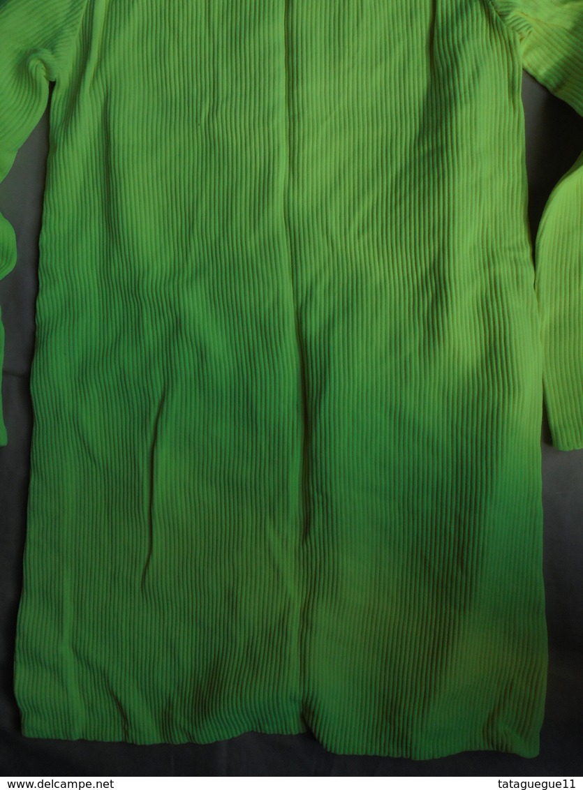 Vintage - Robe fillette vert fluo Années 70