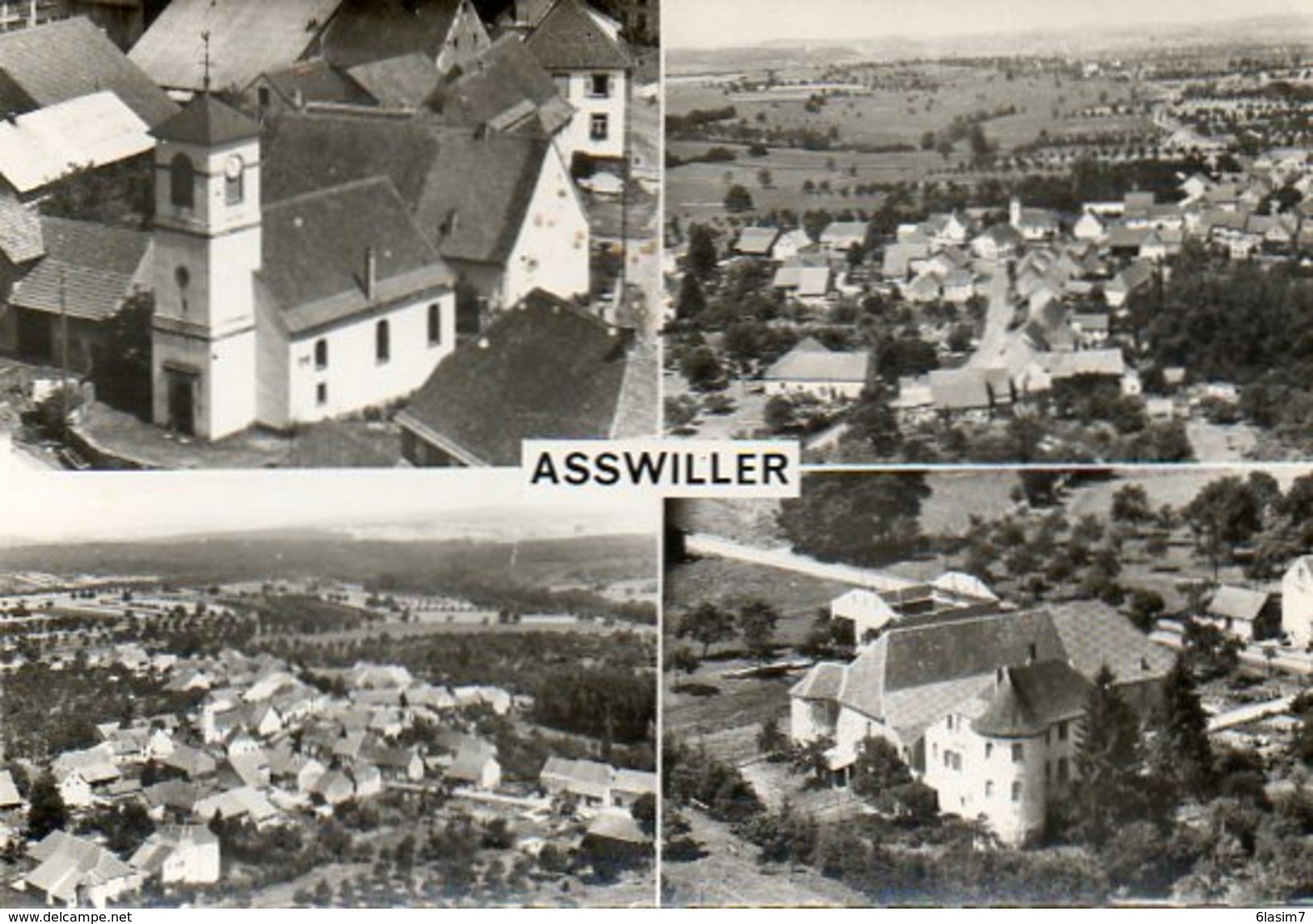 CPSM Dentelée - ASSWILLER (67) - Carte Multi-Vues De Vues Aériennes Du Villages Dans Les Années 50 - Autres & Non Classés