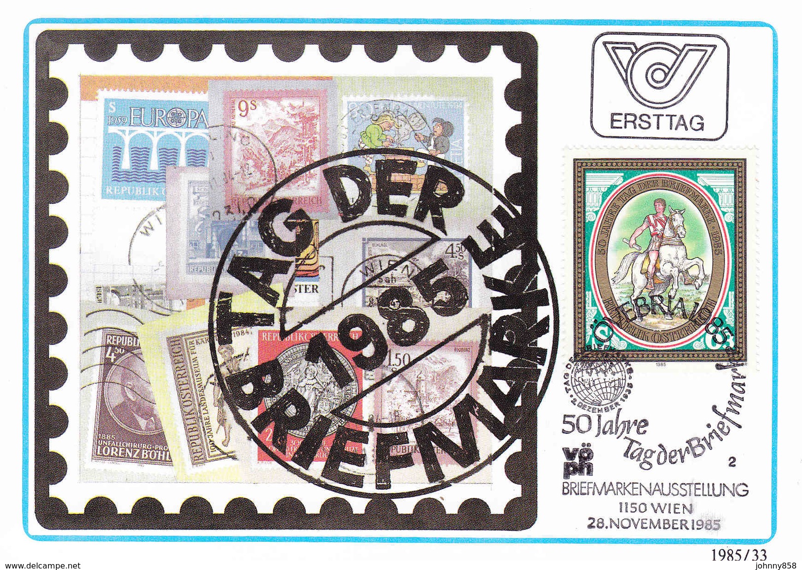 1985, Maximumkarte "Tag Der Briefmarke" Mit Sonderstempel ÖVEBRIA 85 - Tag Der Briefmarke