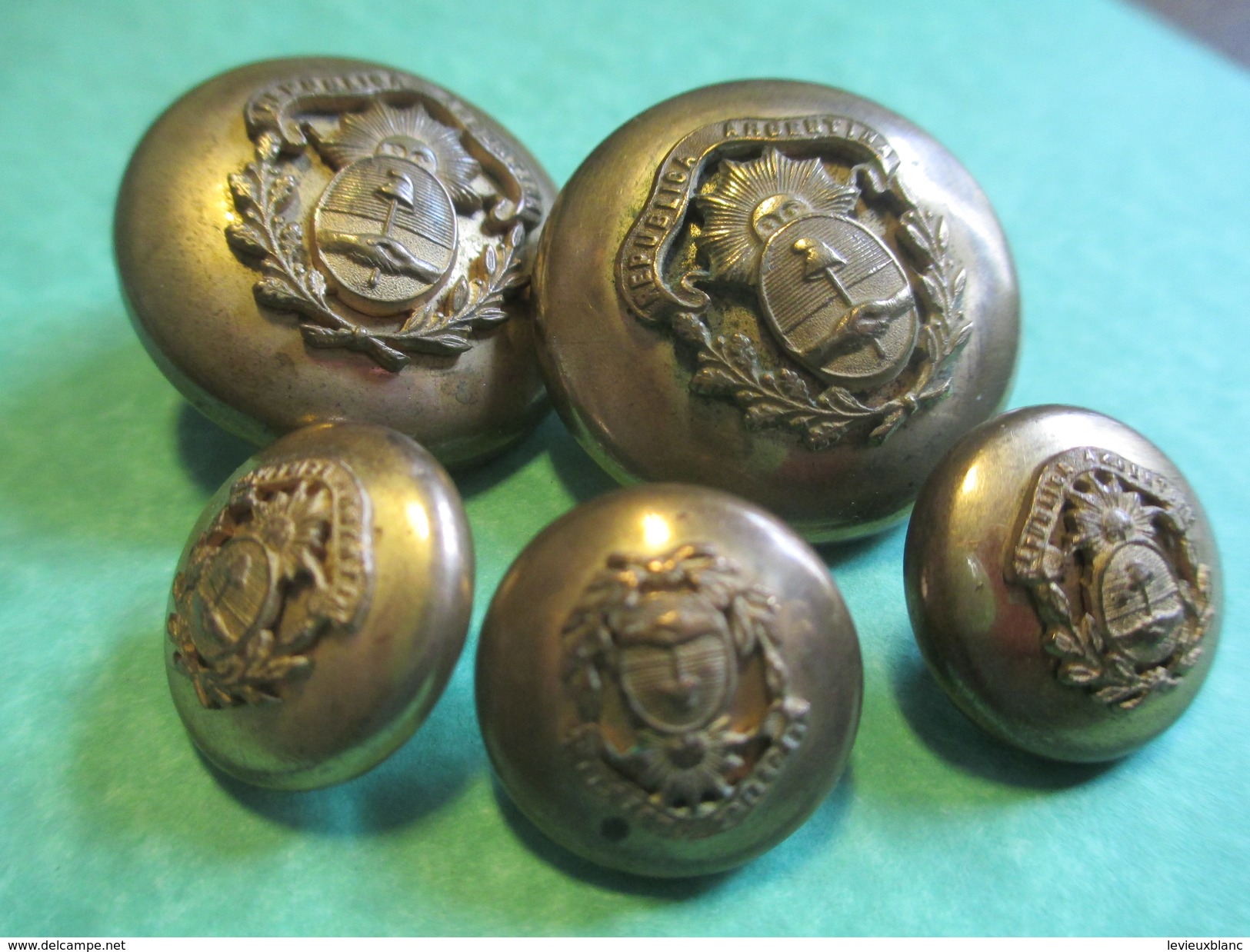 Bouton ancien Militaire/Armée Argentine/Republica Argentina/Bonnet Phrygien/ Superieur Franca/Début XXième siècle BOUT69