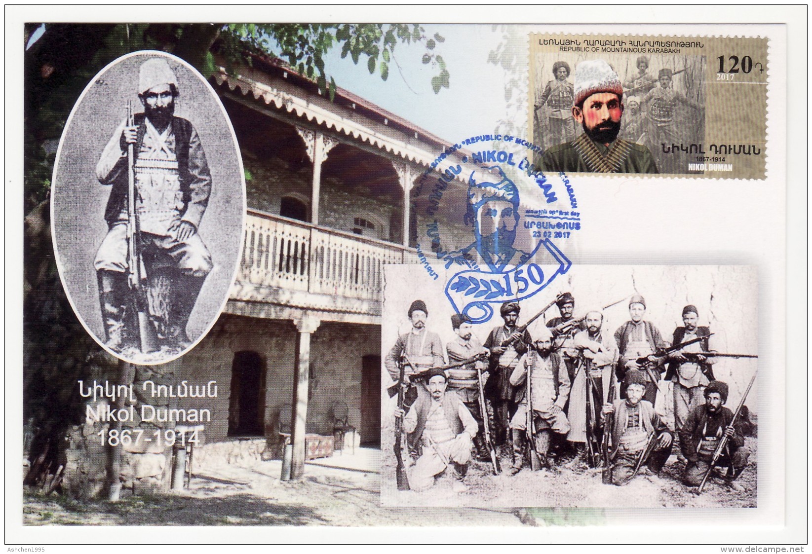 Armenien / Armenie / Armenia Karabakh 2017, Nikol Duman (1867-1914) Heroe Of Artsakh - Card Maximum - Otros & Sin Clasificación