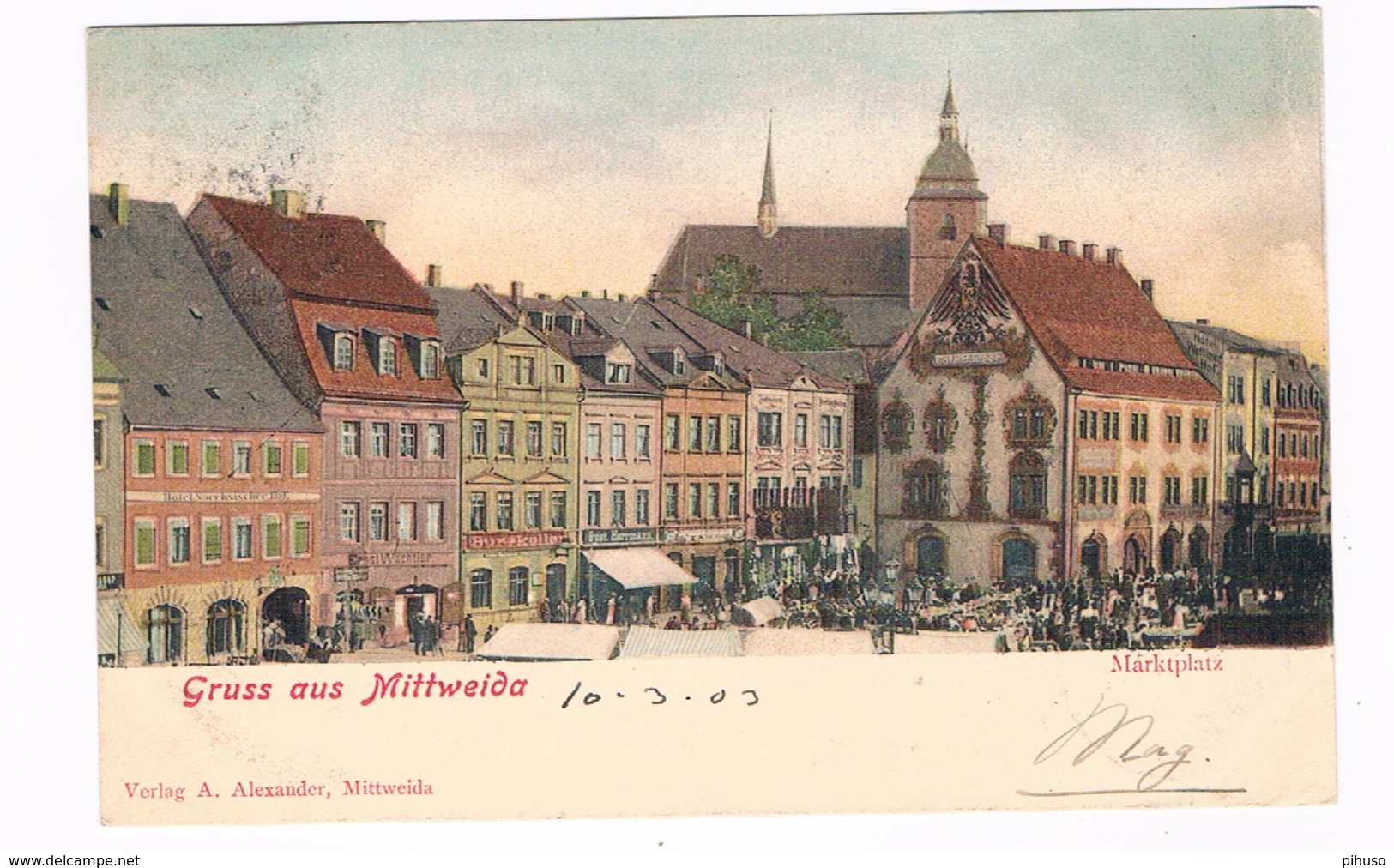 D-7600     MITTWEIDA : Marktlatz - Mittweida