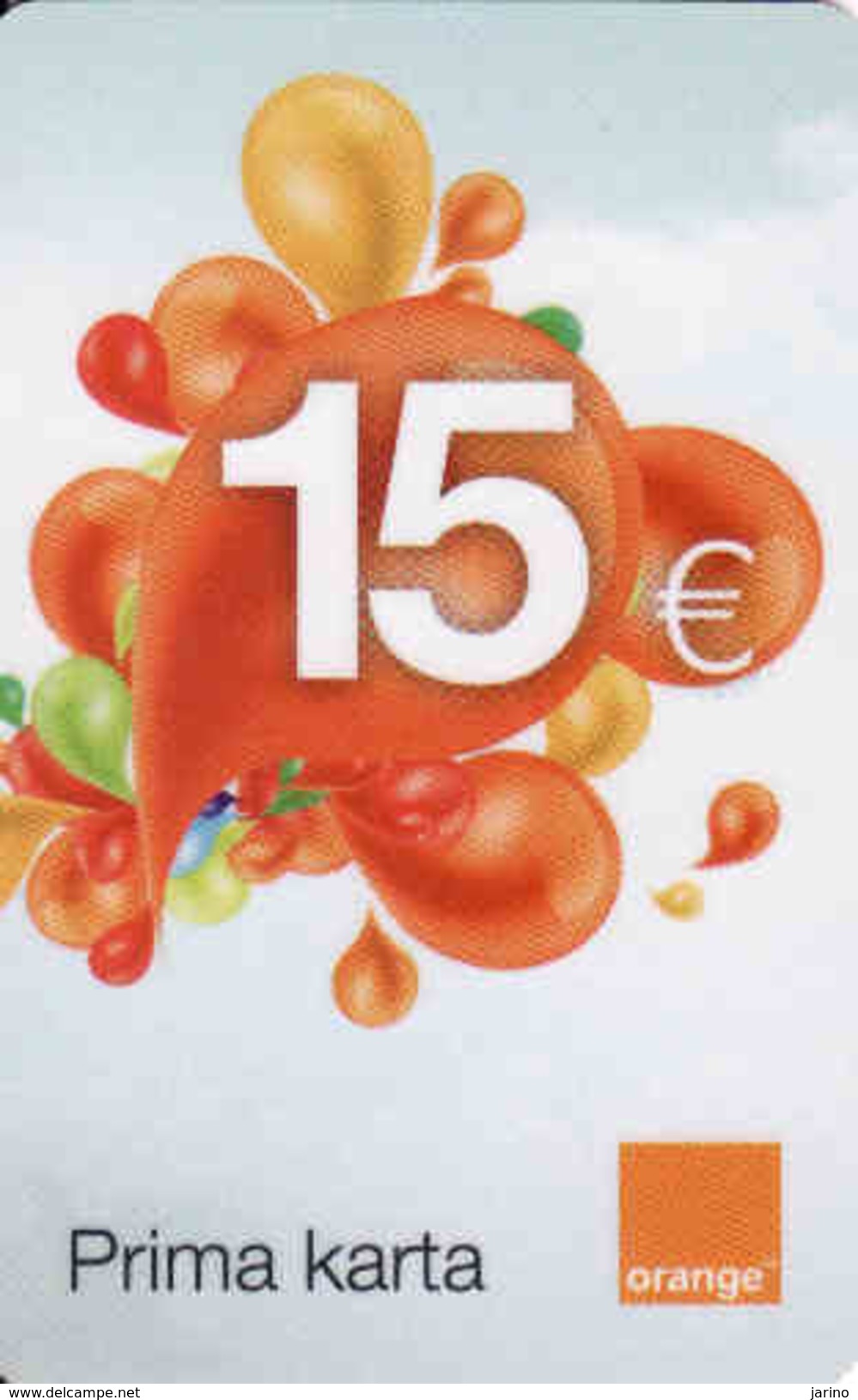 Slovakia-Slovaquie Orange 15 &euro;, Plastic Magnetic Card - Slovaquie