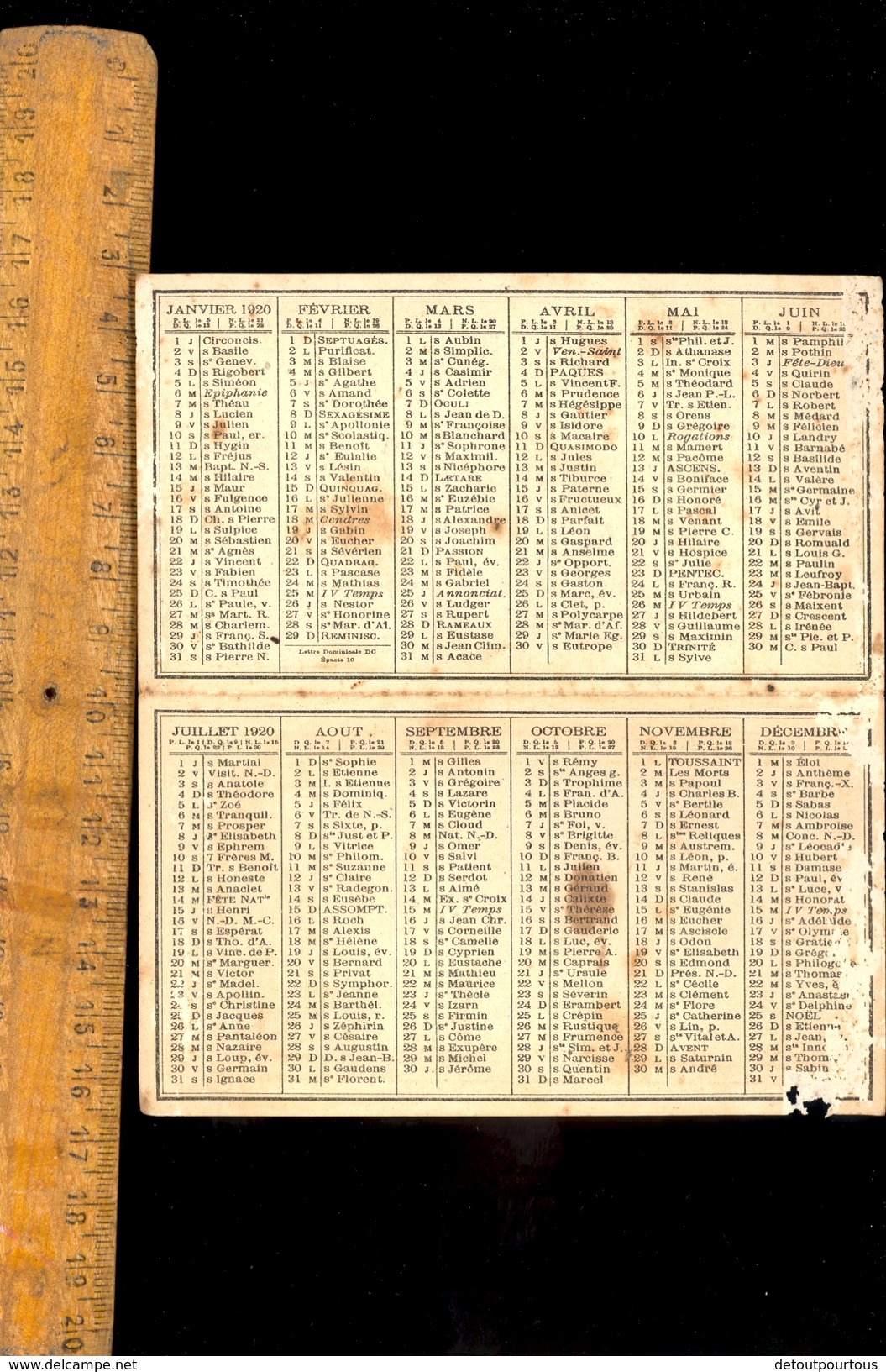 Petit Mini Calendrier 1920 Assurances LA PRESERVATRICE Accidents Rue De Londres Paris / Défaut - Groot Formaat: 1901-20