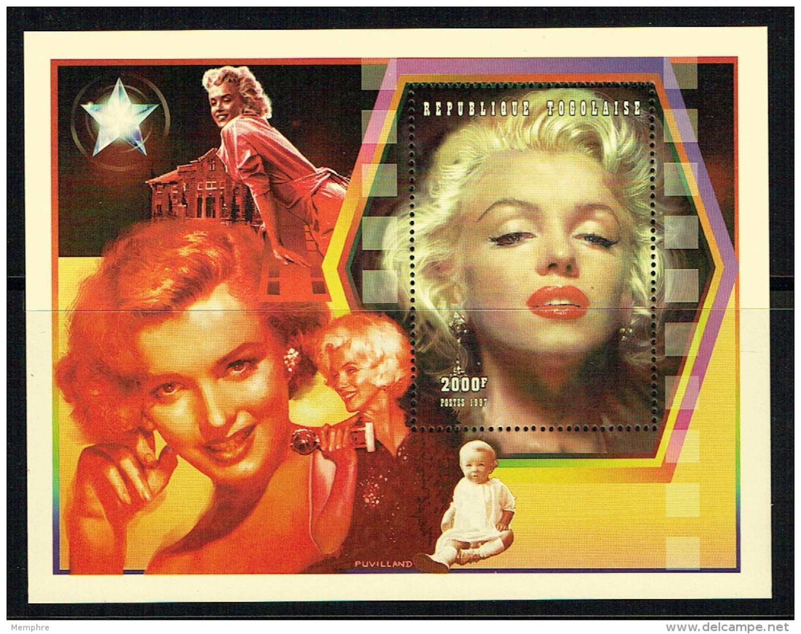 1997  Marilyn Monroe, Actrice    Bloc-feuillet  ** - Togo (1960-...)