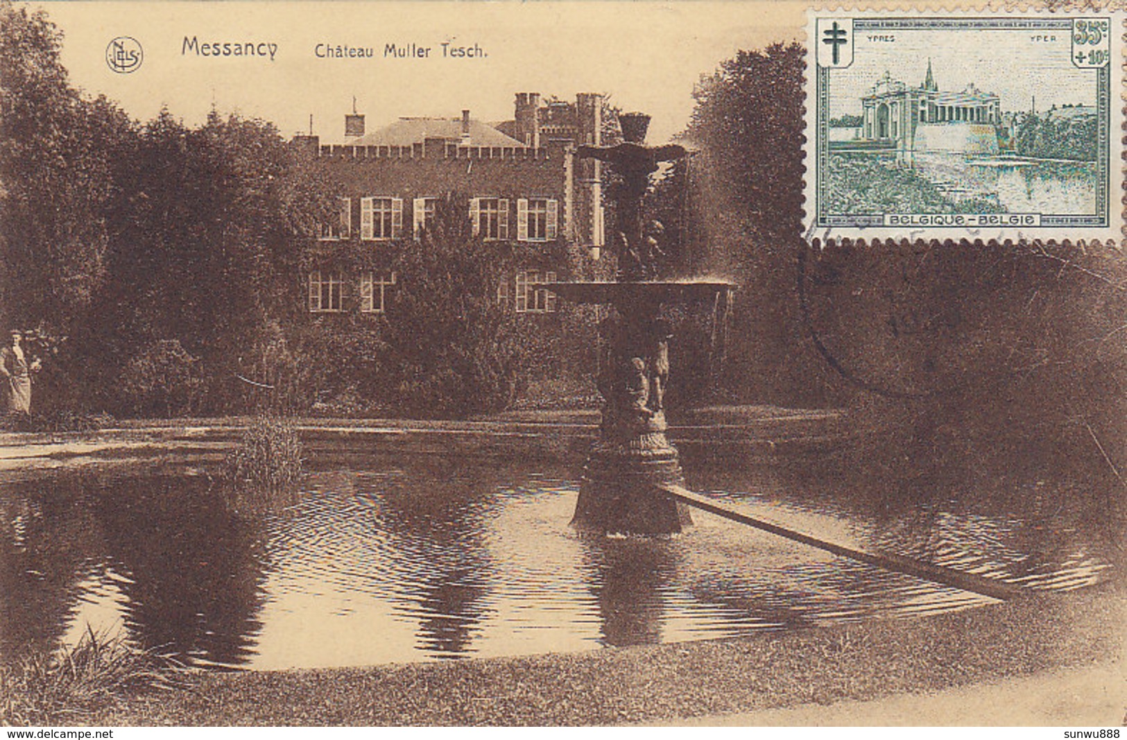 Messancy - Château Muller Tesch (timbre Ypres, Ieper, 1930) - Messancy