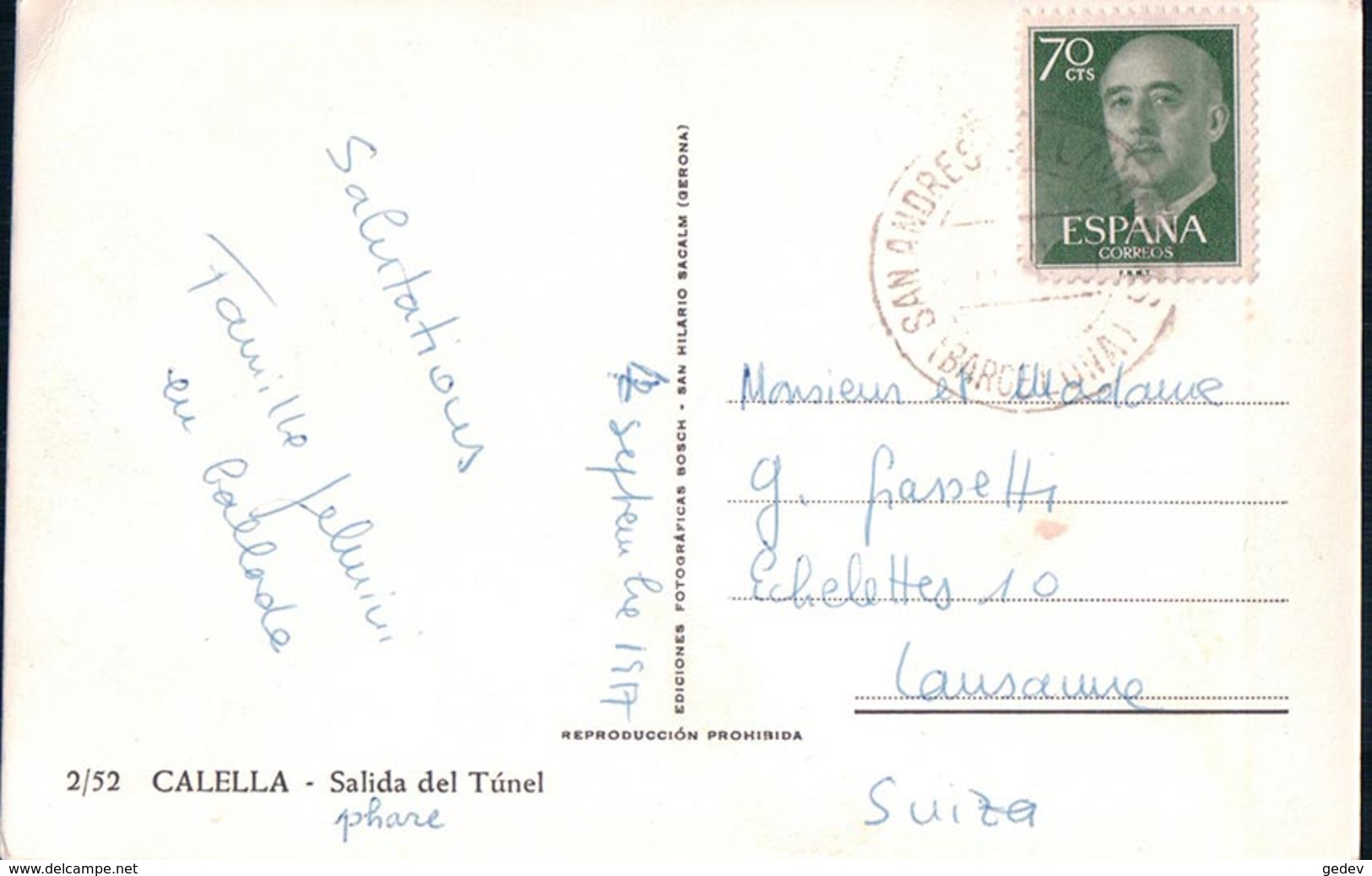 Espagne, Calella Catalogne, Phare Et Chemin De Fer, Salida Del Túnel (252) - Autres & Non Classés