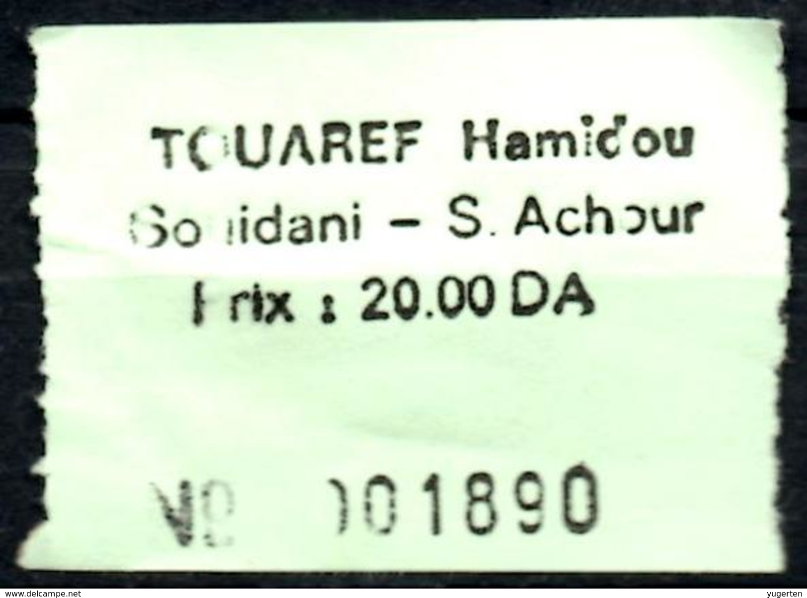 Ticket Transport Algeria Bus Transport Urbain - Annaba - Touaref Hamidou -  Trajet Souidani / Sidi Achour - Monde