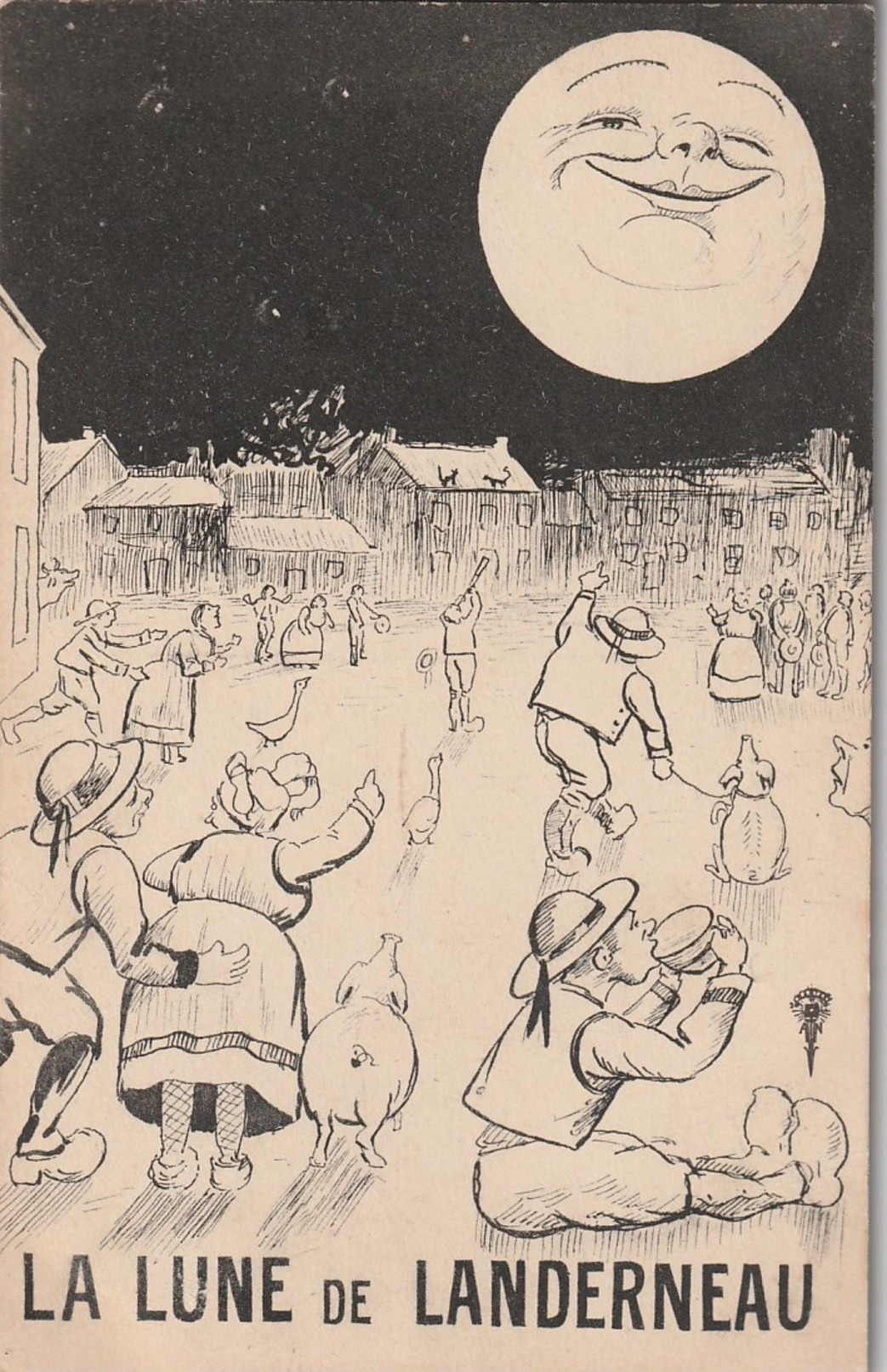 LANDERNEAU LUNE ET HUMOUR  Par Illustrateur 1916  ( TTB ETAT)  ..404 ) - Landerneau