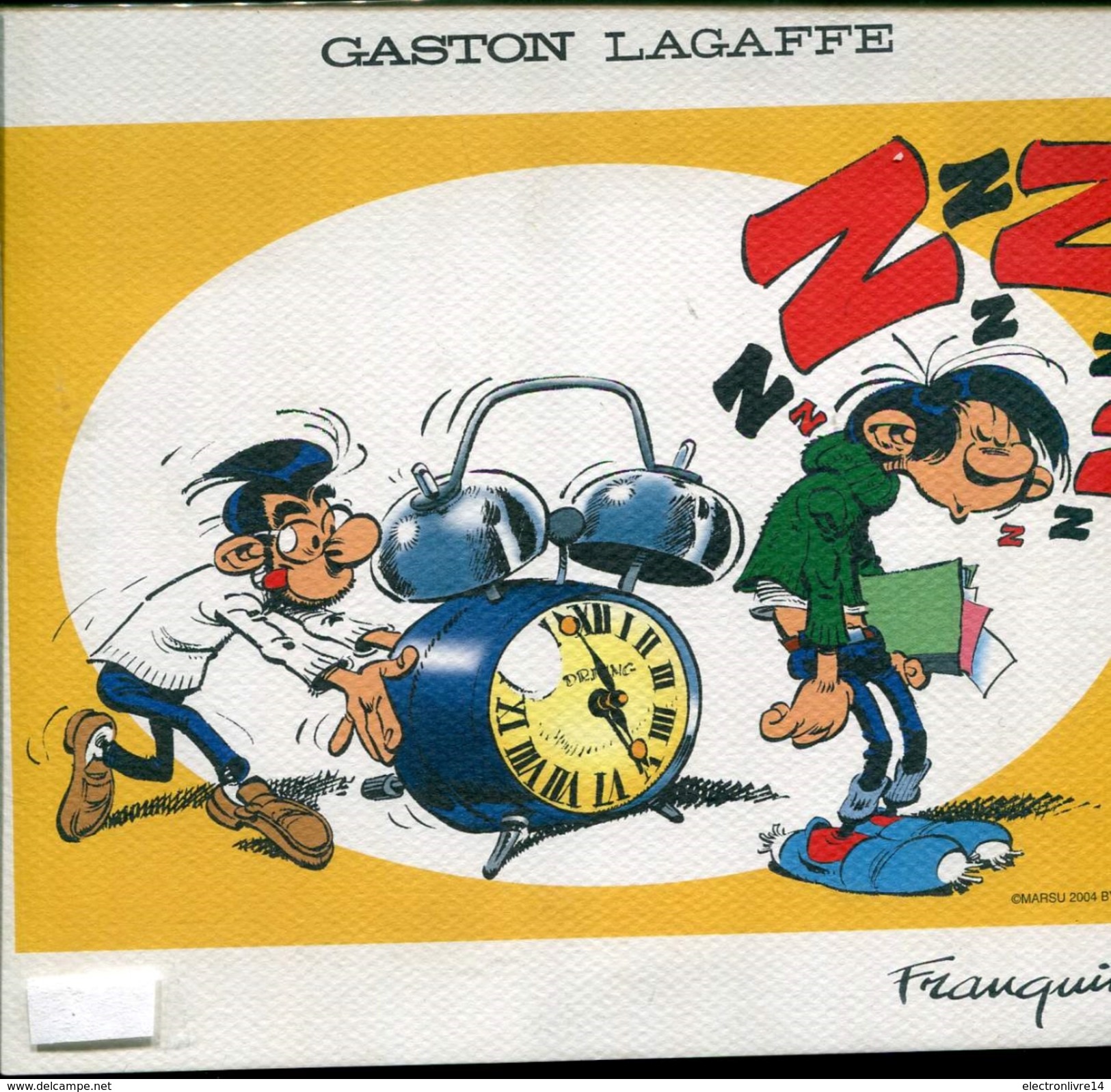 Magnifique Ex Libris 24x21 Cm Franquin Gaston Lagaffe Ed Marsu Tbe - Franquin