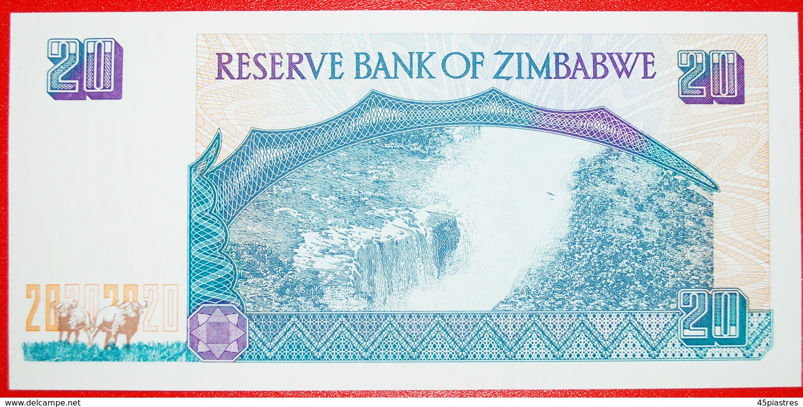 § VICTORIA FALLS: ZIMBABWE &#x2605; 20 DOLLARS 1997 CRISP UNC! LOW START&#x2605; NO RESERVE! - Zimbabwe