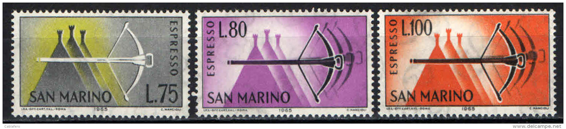 SAN MARINO - 1966 - BALESTRA - NUOVI VALORI - NUOVI MNH - Express Letter Stamps