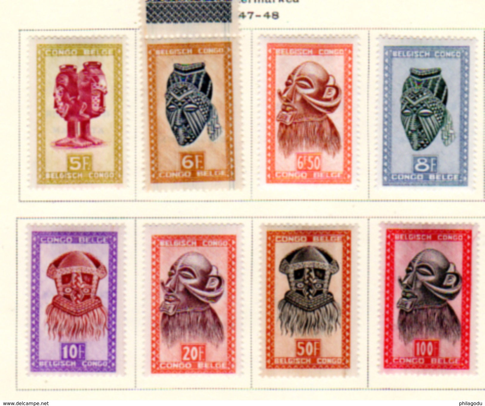 1947   Les Masques, 277 / 295*, Cote 55 &euro;, - Neufs