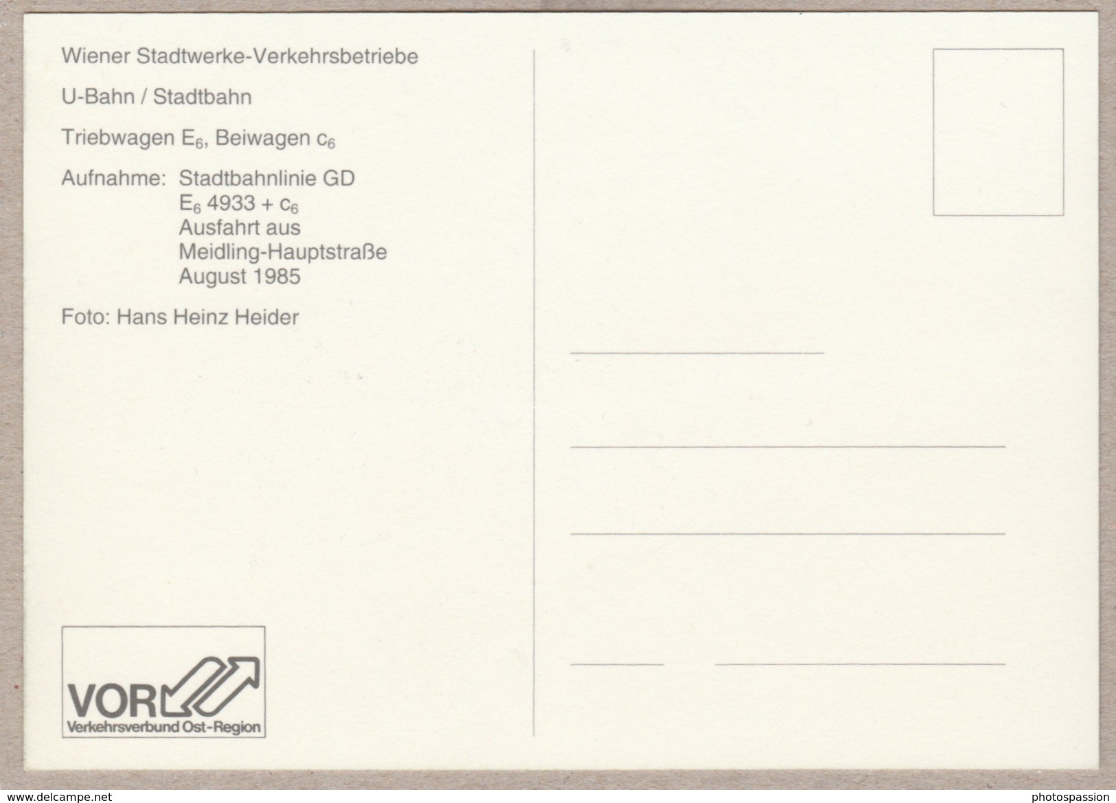 Wiener Stadtwerke-Verkehrsbetriebe - Triebwagen E6 Und Beiwagen C6 Ausfahrt Aus Mietling-Hauptstrasse August 1985 - Treni