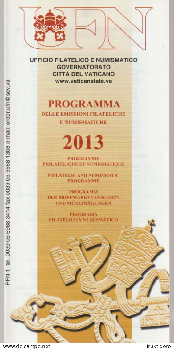 Vatican City Brochures Issues In 2013 Europa: Postal Vehicles - Edict Of Milan - Pope Benedict XVI - Collections