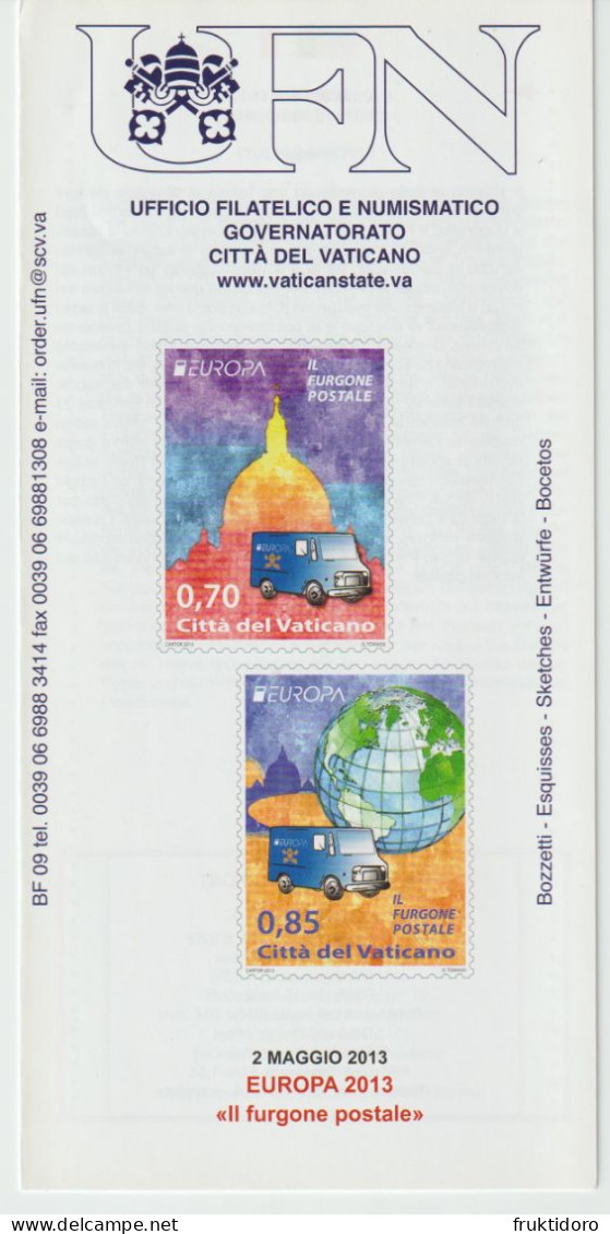 Vatican City Brochures Issues In 2013 Europa: Postal Vehicles - Edict Of Milan - Pope Benedict XVI - Collections