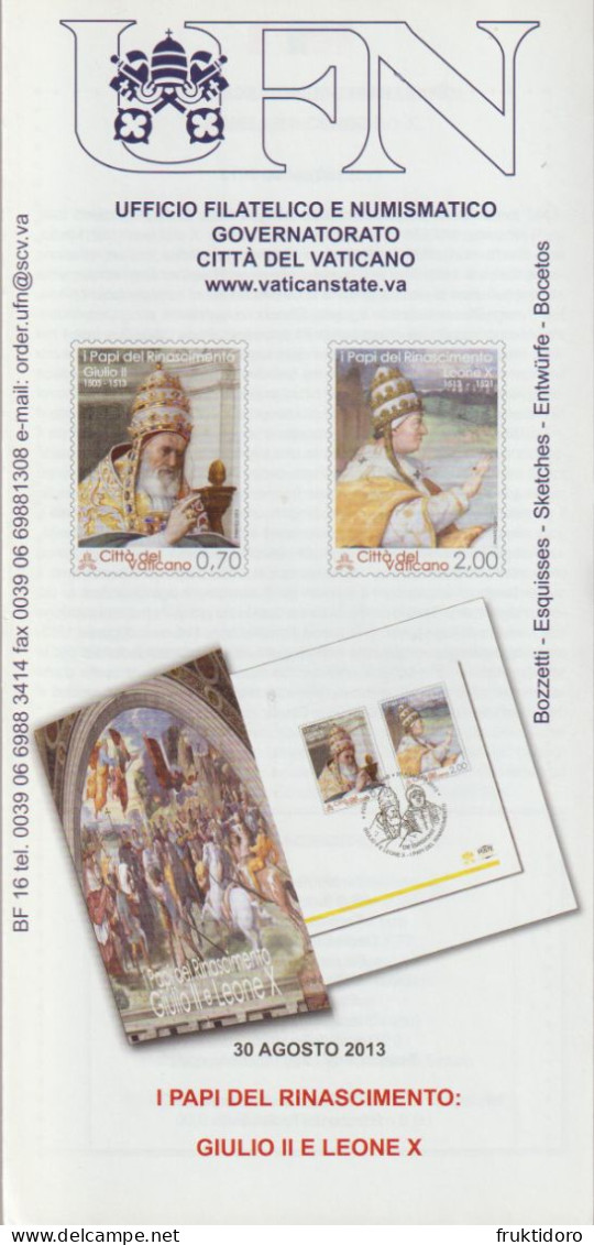 Vatican City Brochures Issues in 2013 Europa: Postal Vehicles - Edict of Milan - Pope Benedict XVI