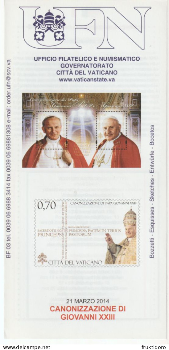 Vatican City Brochures Issues In 2014 - Bramante - Shakespeare - Michelangelo - Christmas - Berlin Wall - Pope Paul VI - Collections