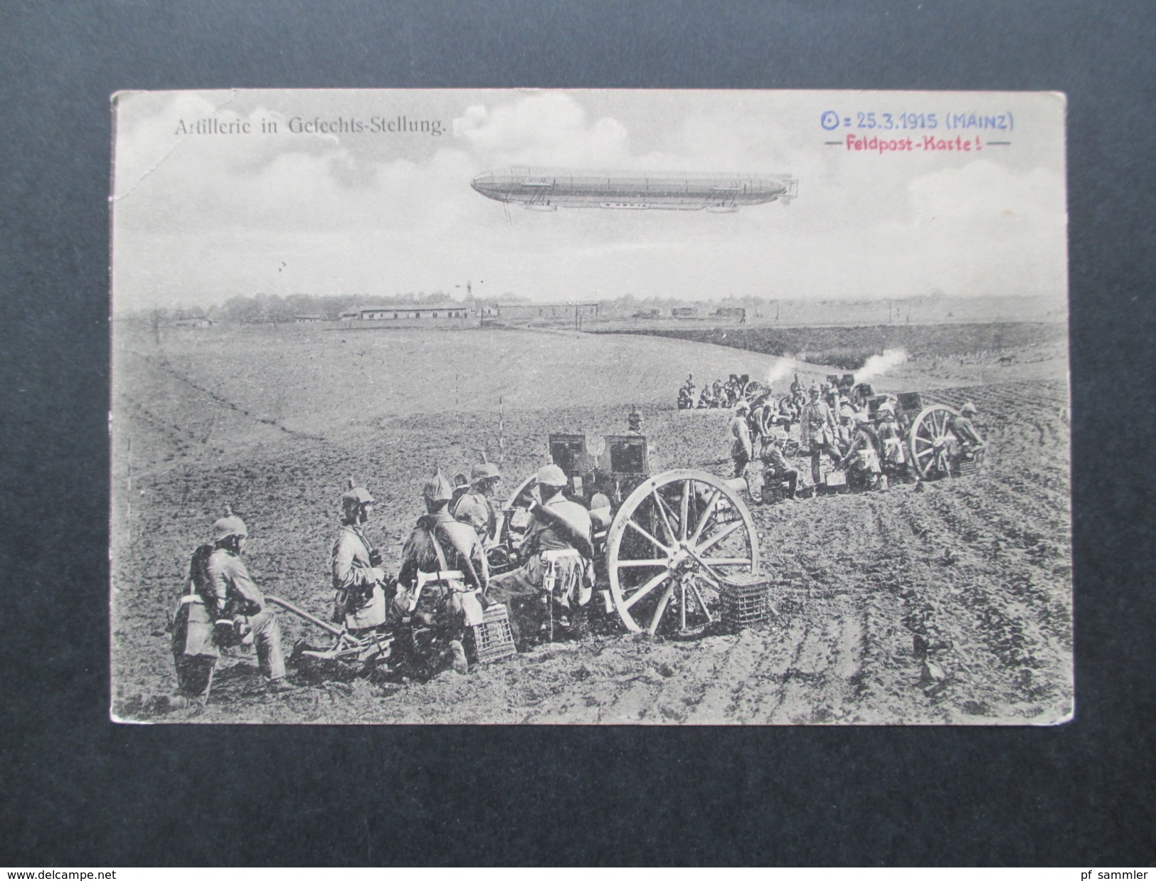 AK 1915 Feldpost 1. WK. Zeppelin. Artillerie In Gefechts-Stellung. Das Deutsche Heer. Kriegsschauplatz. BHC Nr. 1639 - Zeppeline